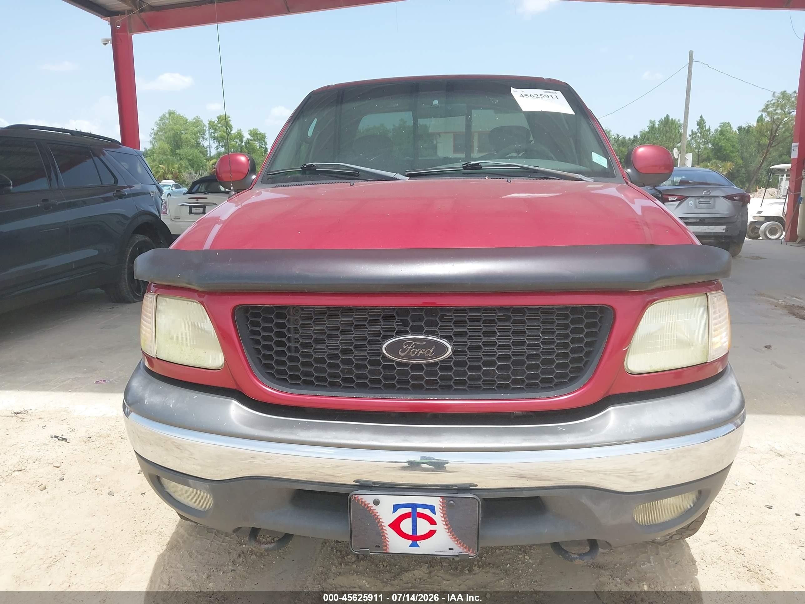 2002 Ford F-150 Lariat/xl/xlt Red vin: 2FTRX18L02CA96148