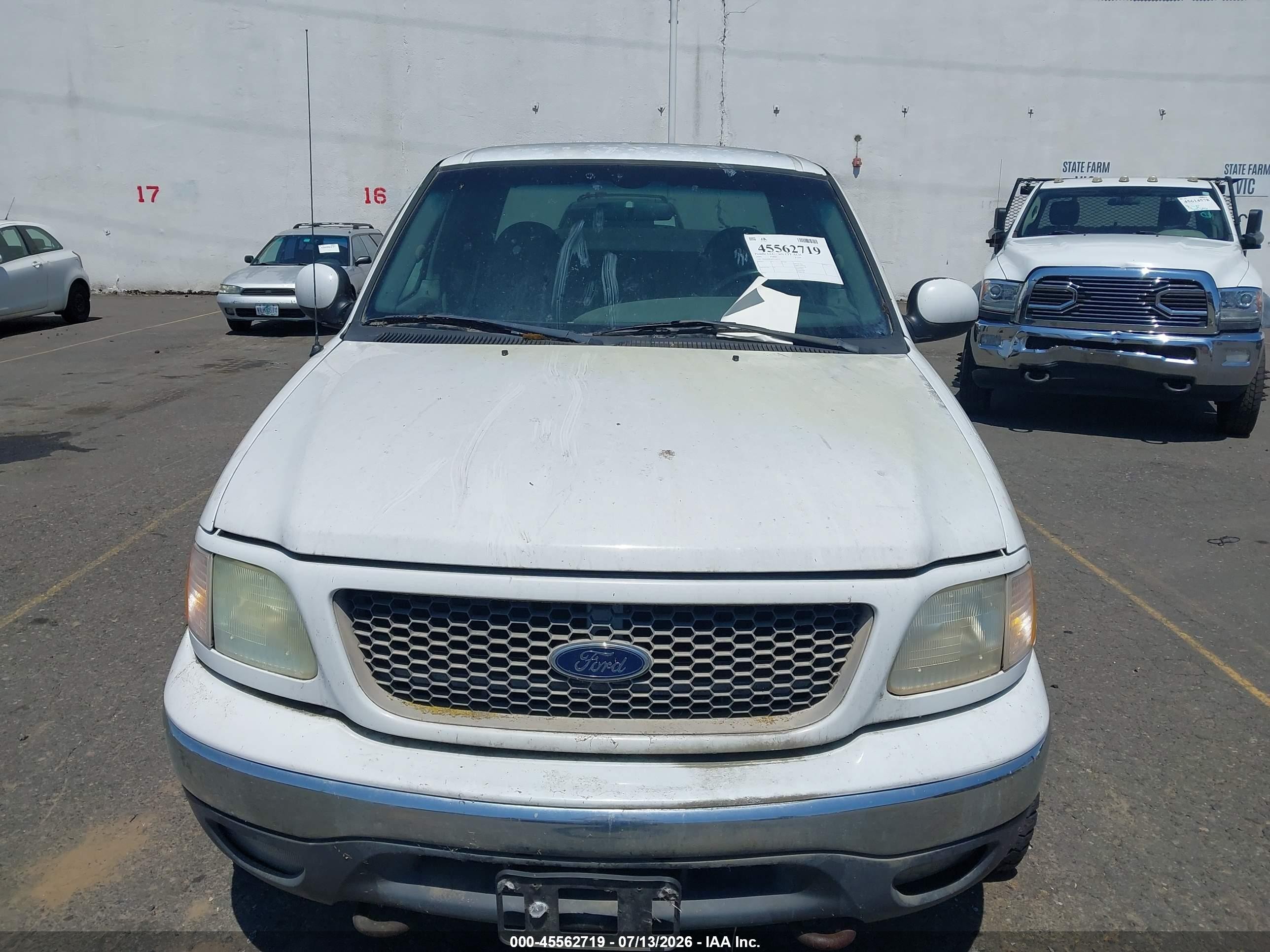 2000 Ford F-150 Lariat/work Series/xl/xlt White vin: 2FTRX18L8YCA33713