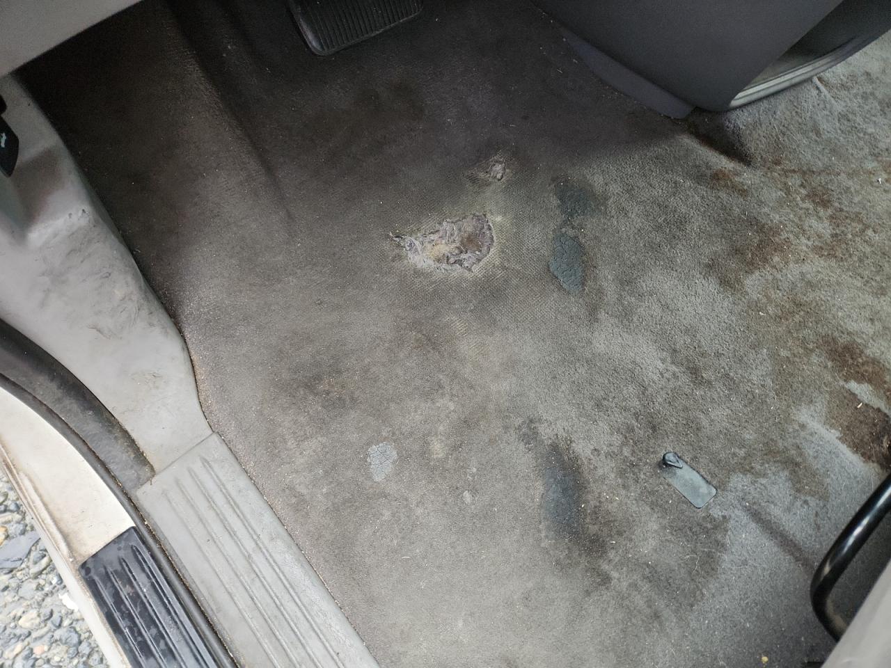 2000 Ford Windstar White vin: 2FTZA5443YBC32925 Damage: Left Front Carpet, Torn, 1 To 2 Inches