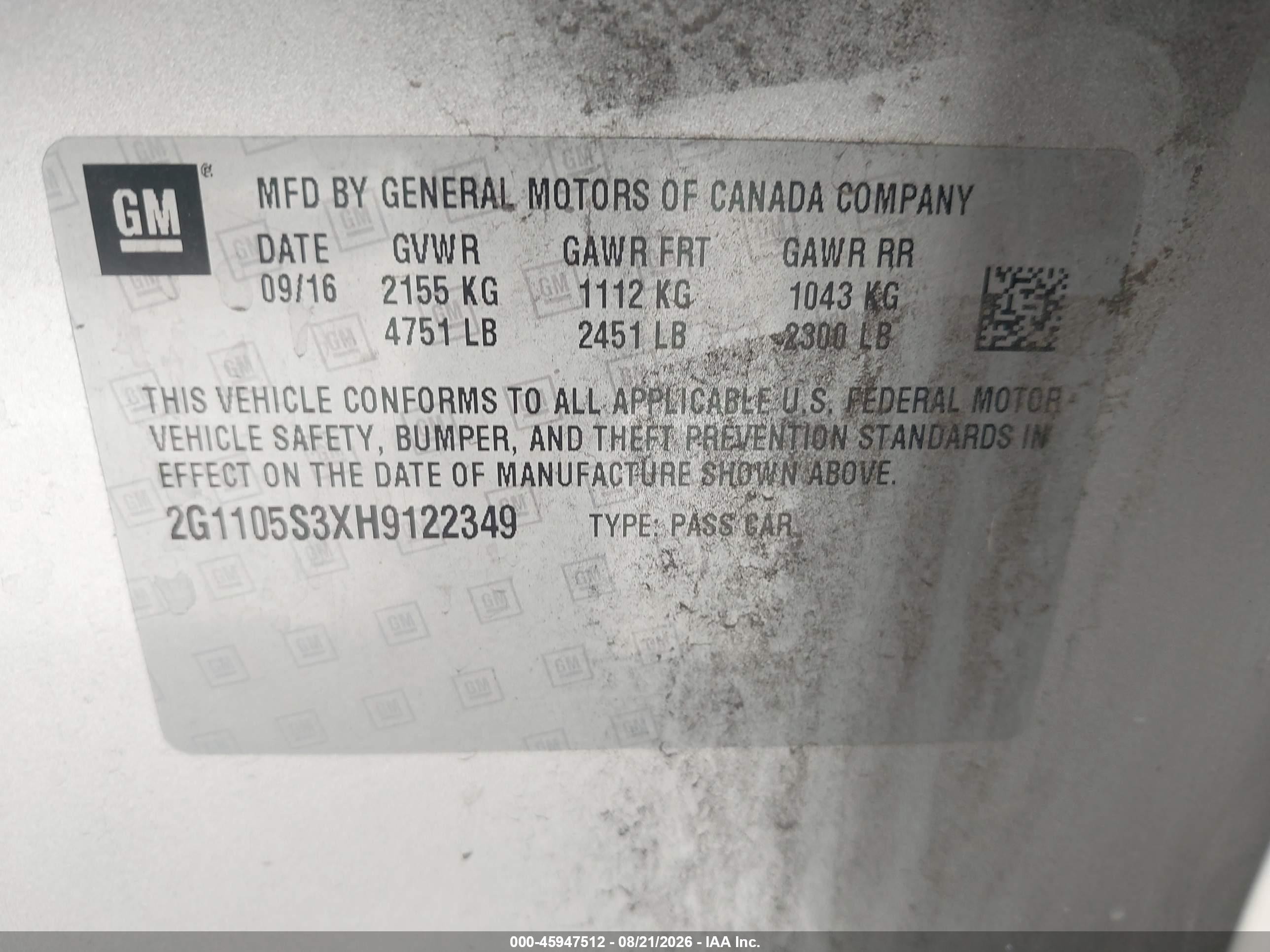 2017 Chevrolet Impala 1lt Silver vin: 2G1105S3XH9122349