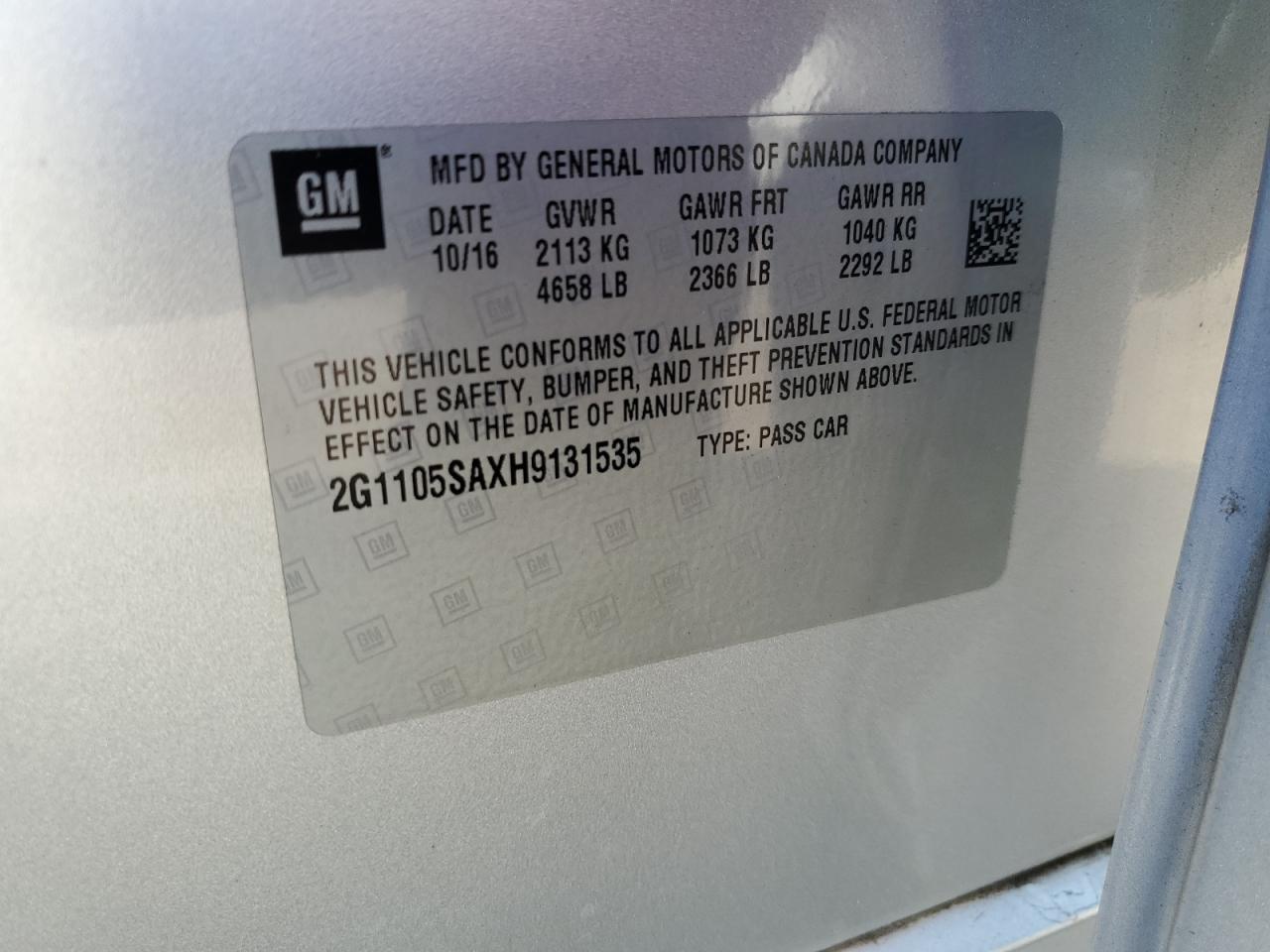 2017 Chevrolet Impala Lt Серебряный vin: 2G1105SAXH9131535
