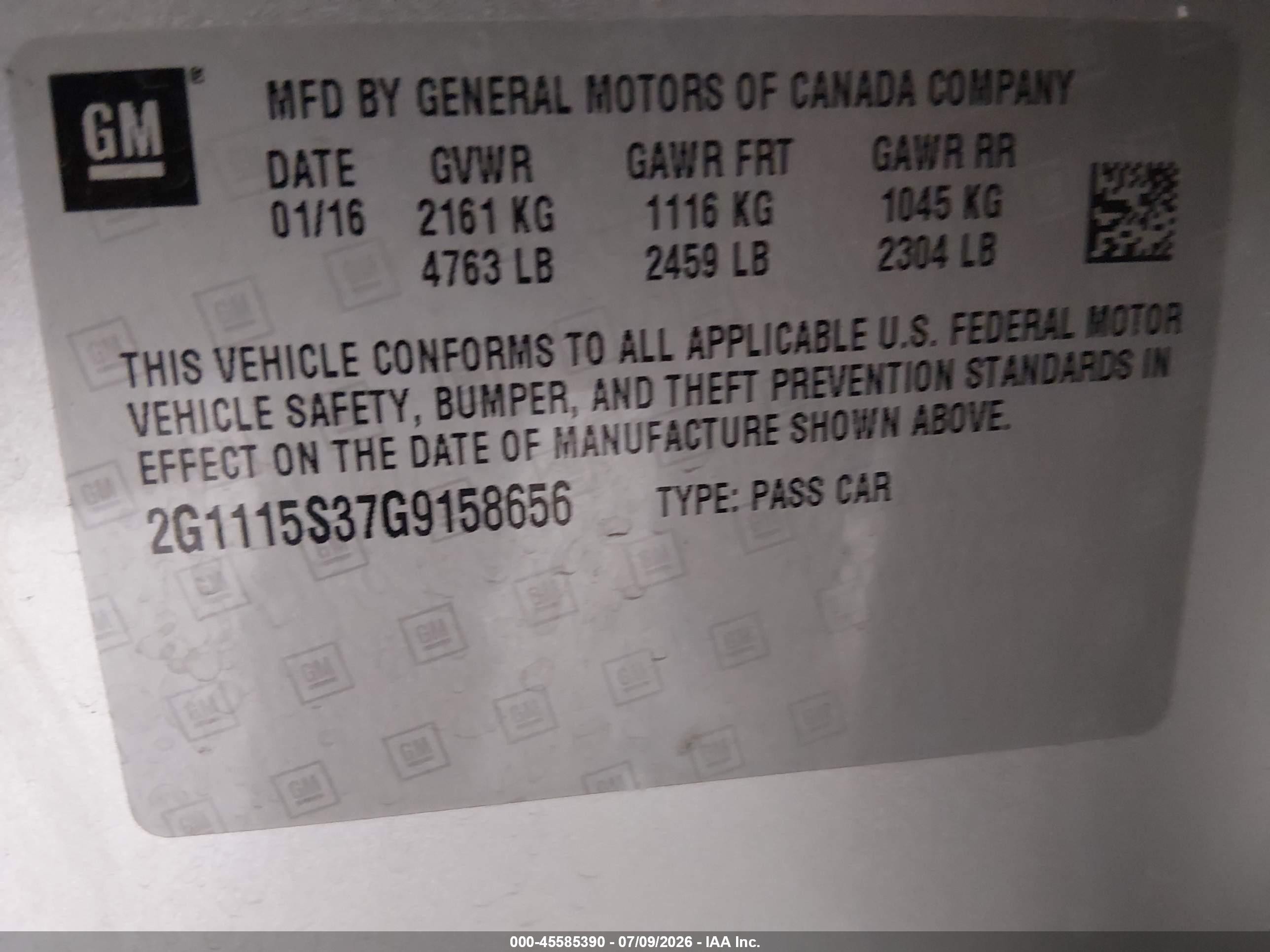 2016 Chevrolet Impala 2lt Серебряный vin: 2G1115S37G9158656