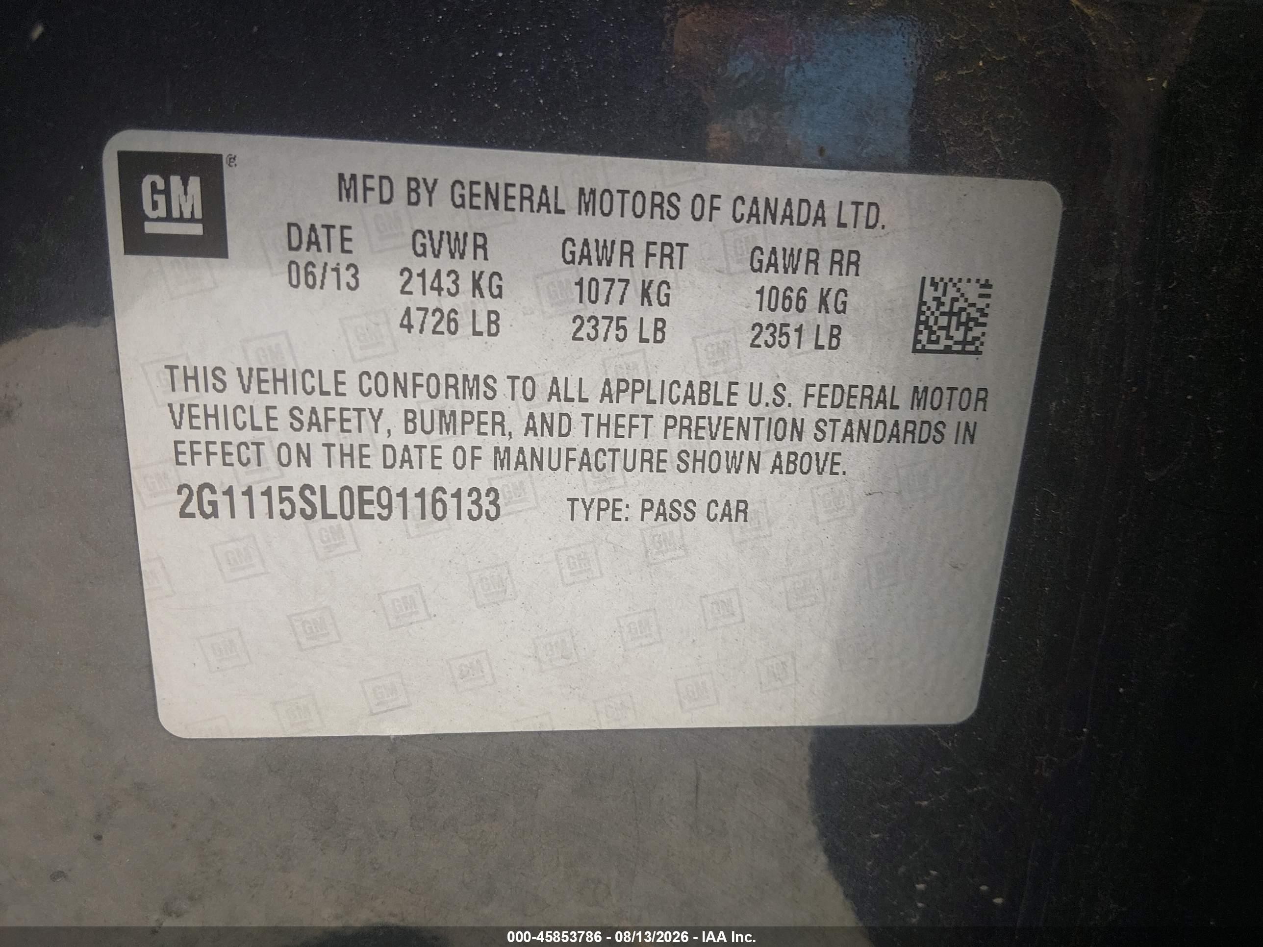 2014 Chevrolet Impala 1lt Dark Blue vin: 2G1115SL0E9116133
