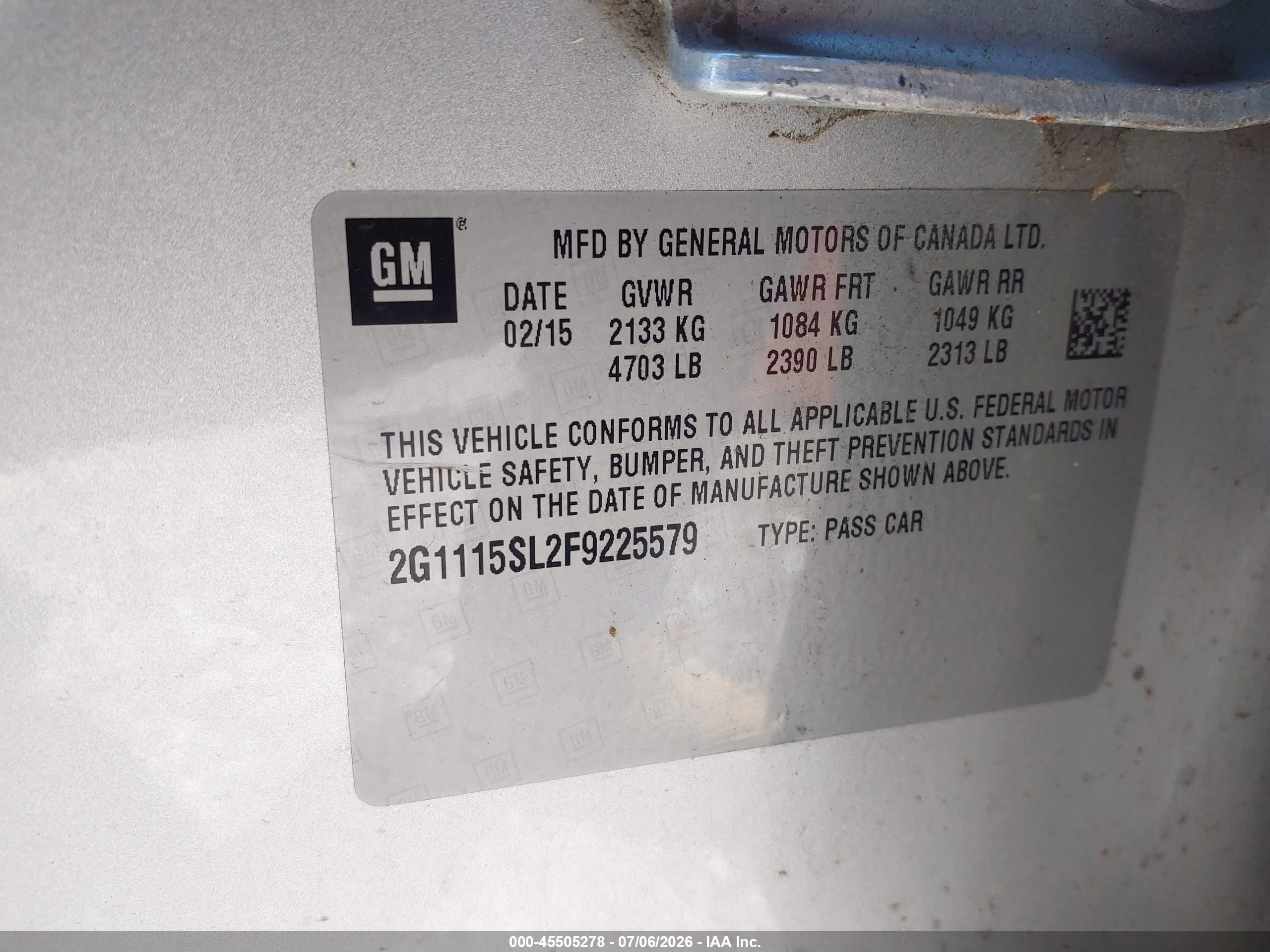 2015 Chevrolet Impala 1lt Silver vin: 2G1115SL2F9225579