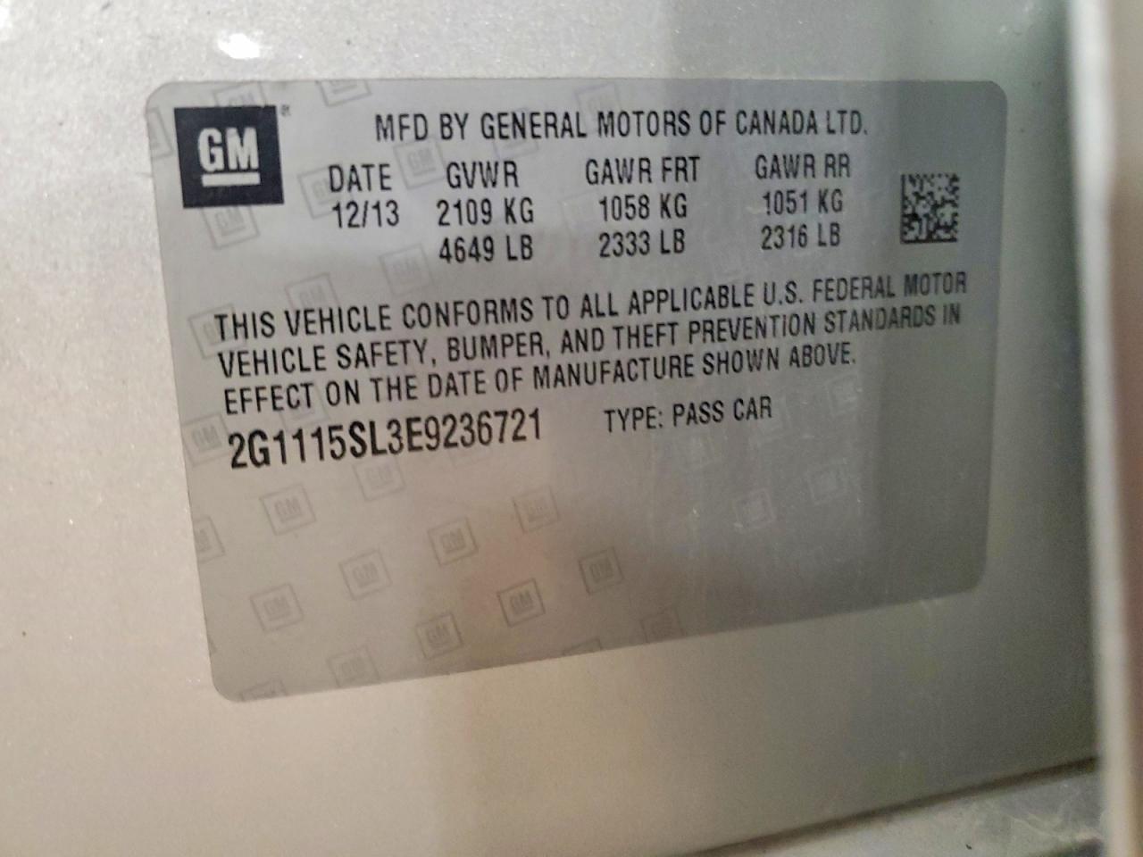 2014 Chevrolet Impala Lt Серебряный vin: 2G1115SL3E9236721