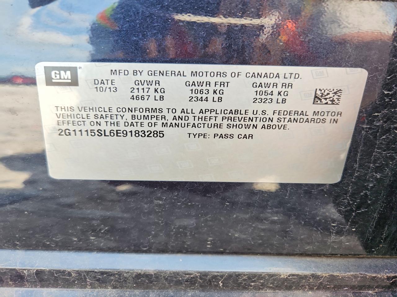 2014 Chevrolet Impala Lt Blue vin: 2G1115SL6E9183285