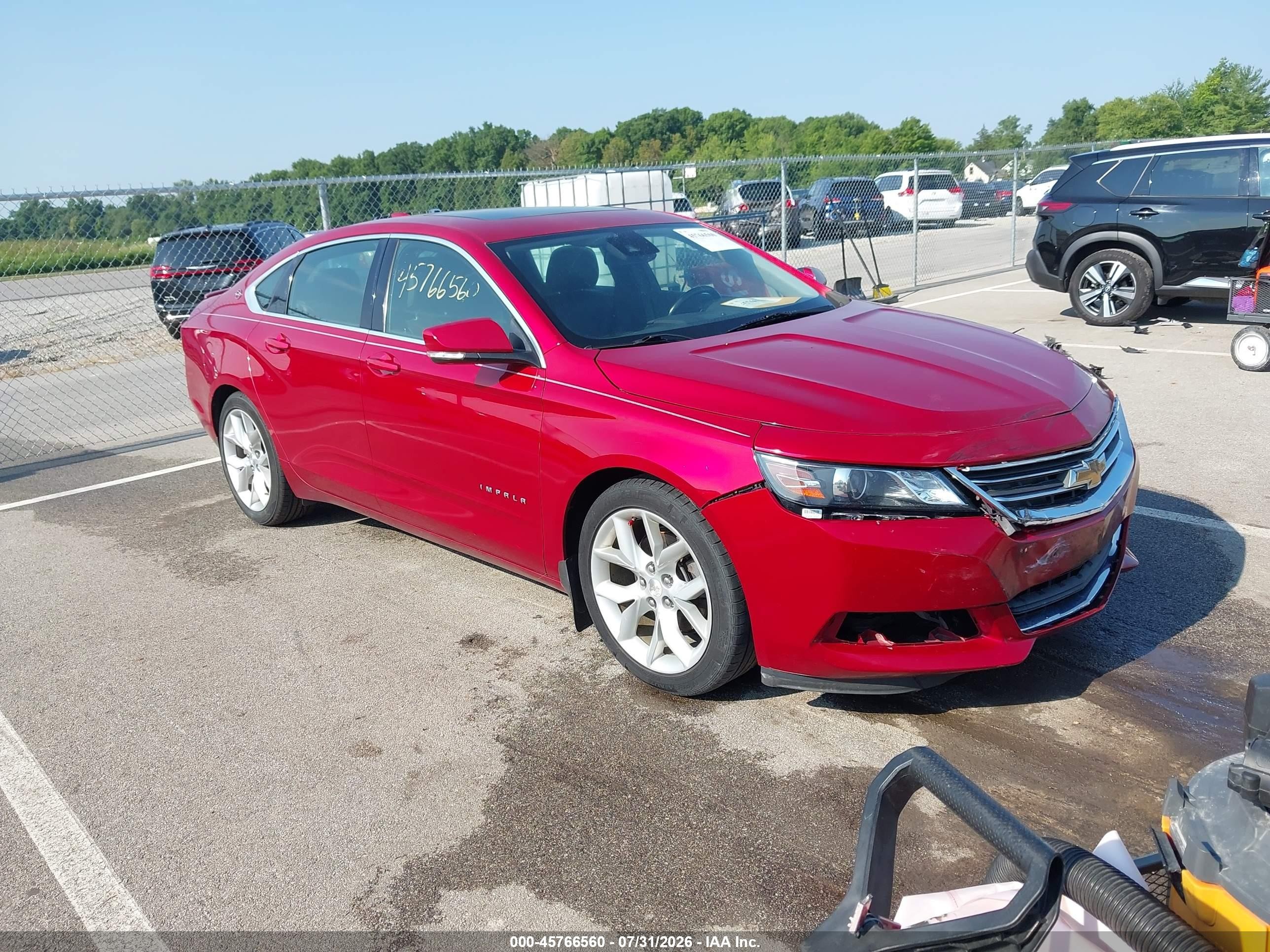 2015 Chevrolet Impala 1lt Red vin: 2G1115SL7F9276009