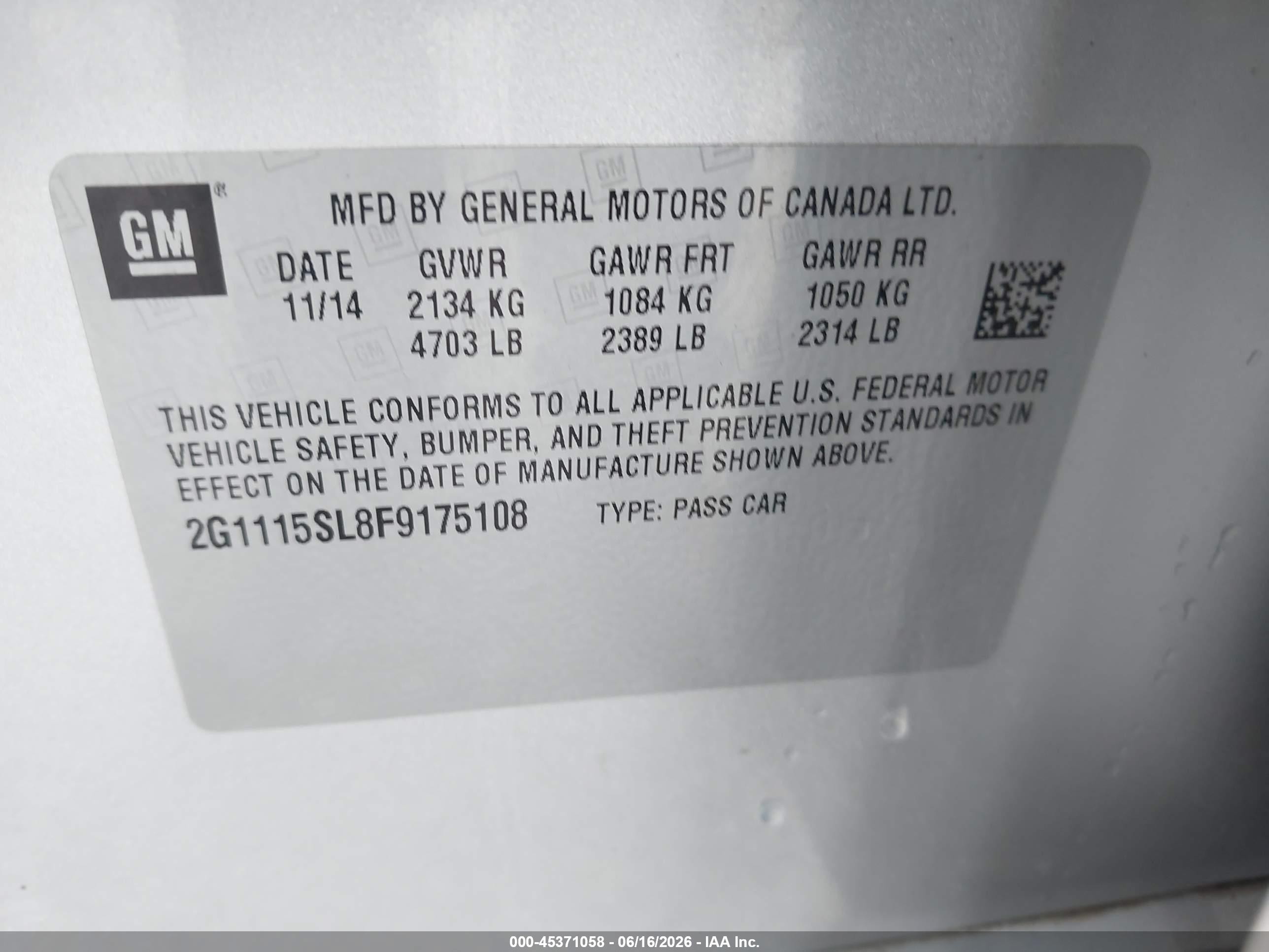 2015 Chevrolet Impala 1lt Silver vin: 2G1115SL8F9175108