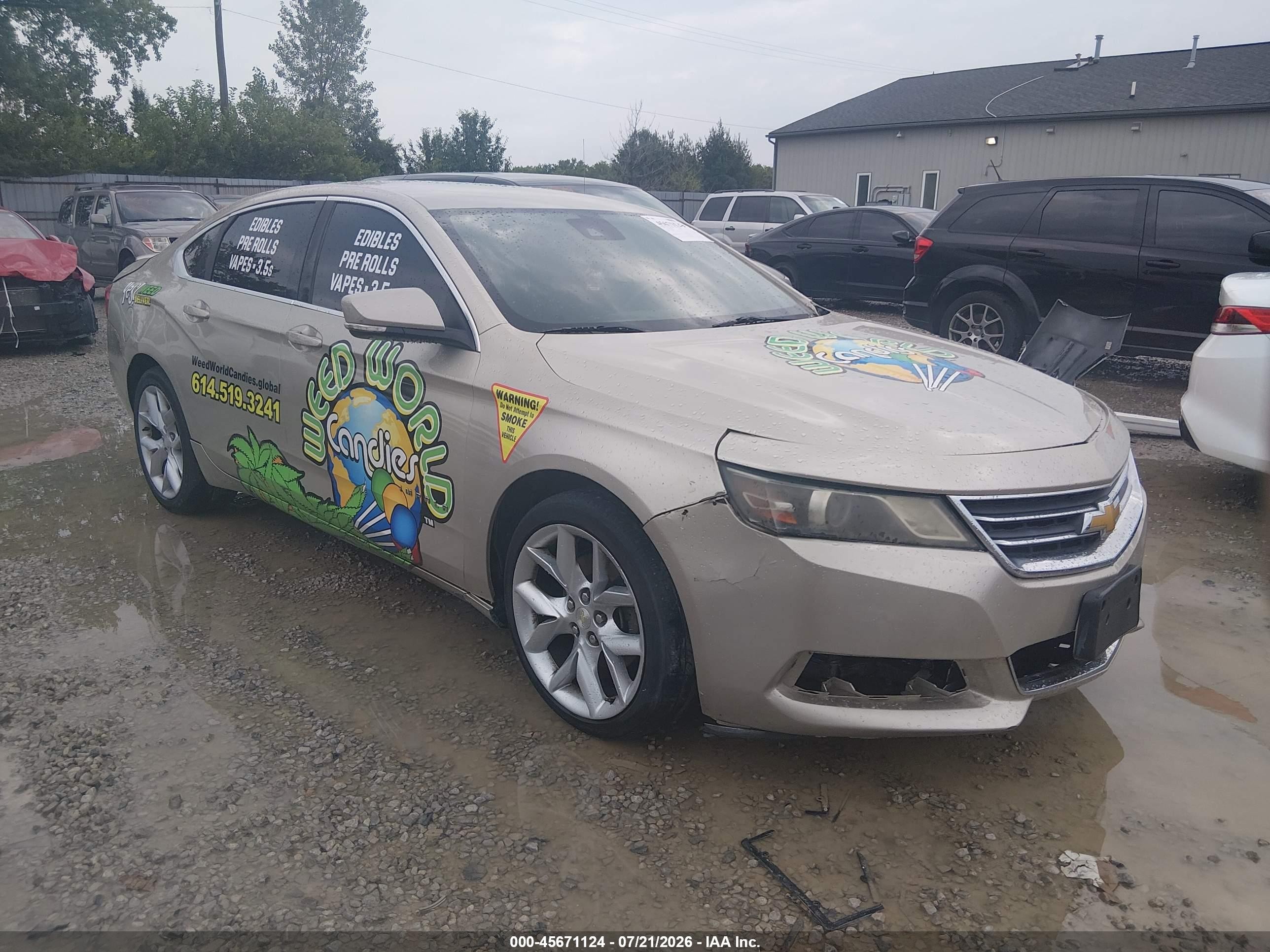 2014 Chevrolet Impala 2lt Beige vin: 2G1125S30E9109082