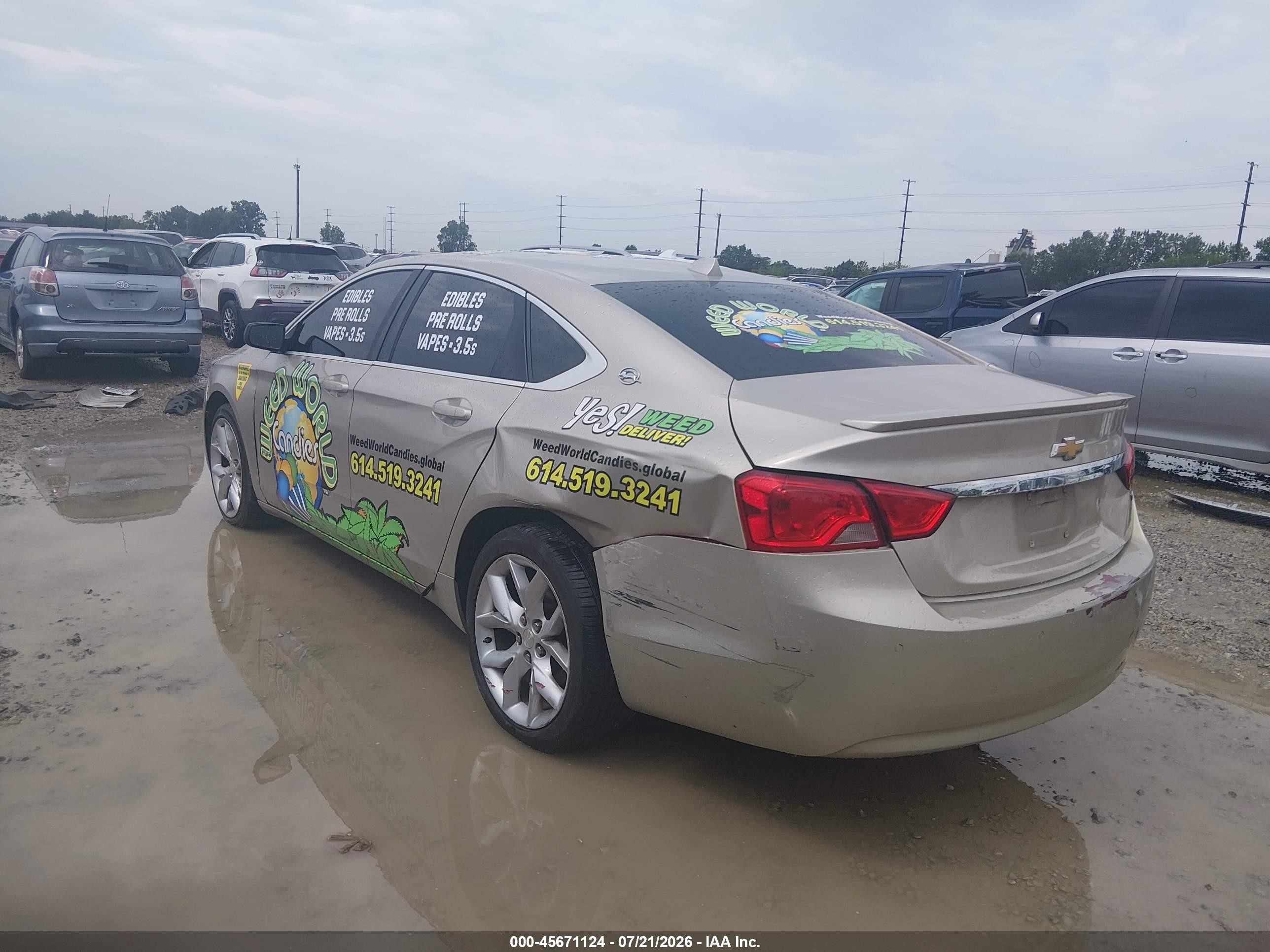 2014 Chevrolet Impala 2lt Beige vin: 2G1125S30E9109082