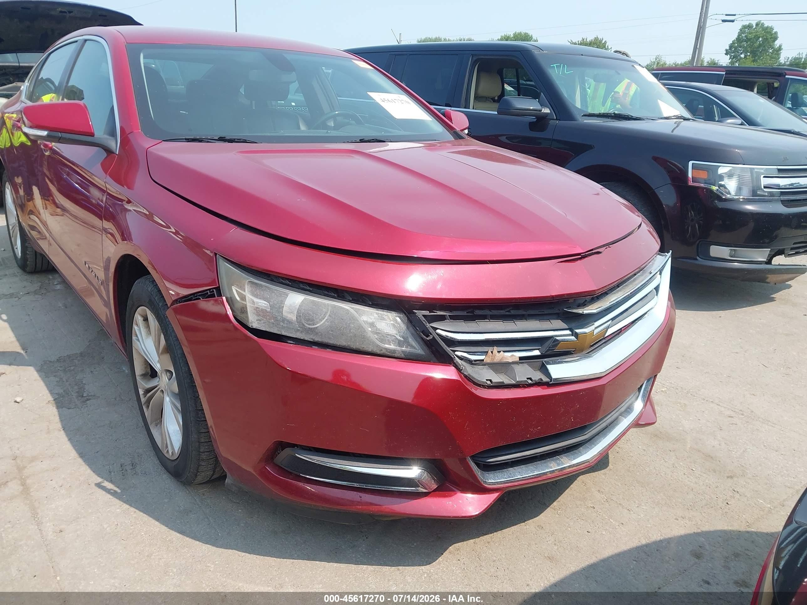2014 Chevrolet Impala 2lt Red vin: 2G1125S30E9112516