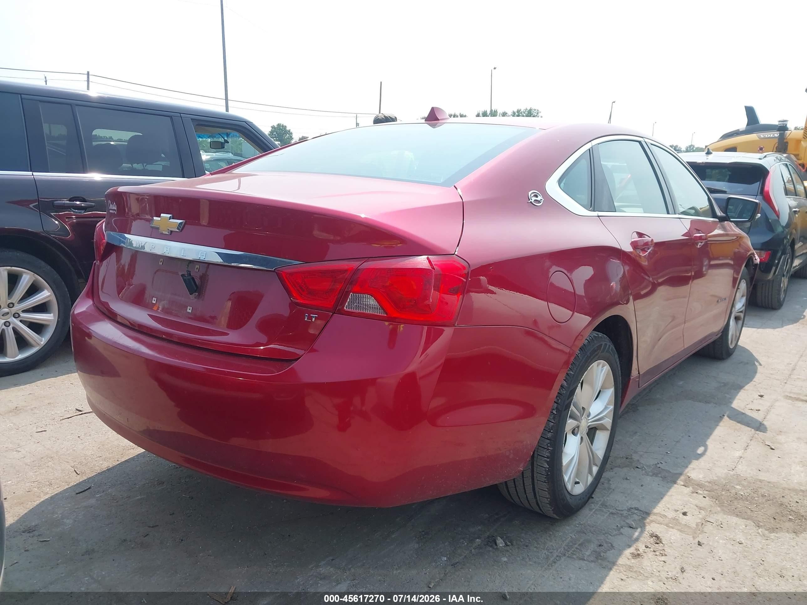 2014 Chevrolet Impala 2lt Red vin: 2G1125S30E9112516