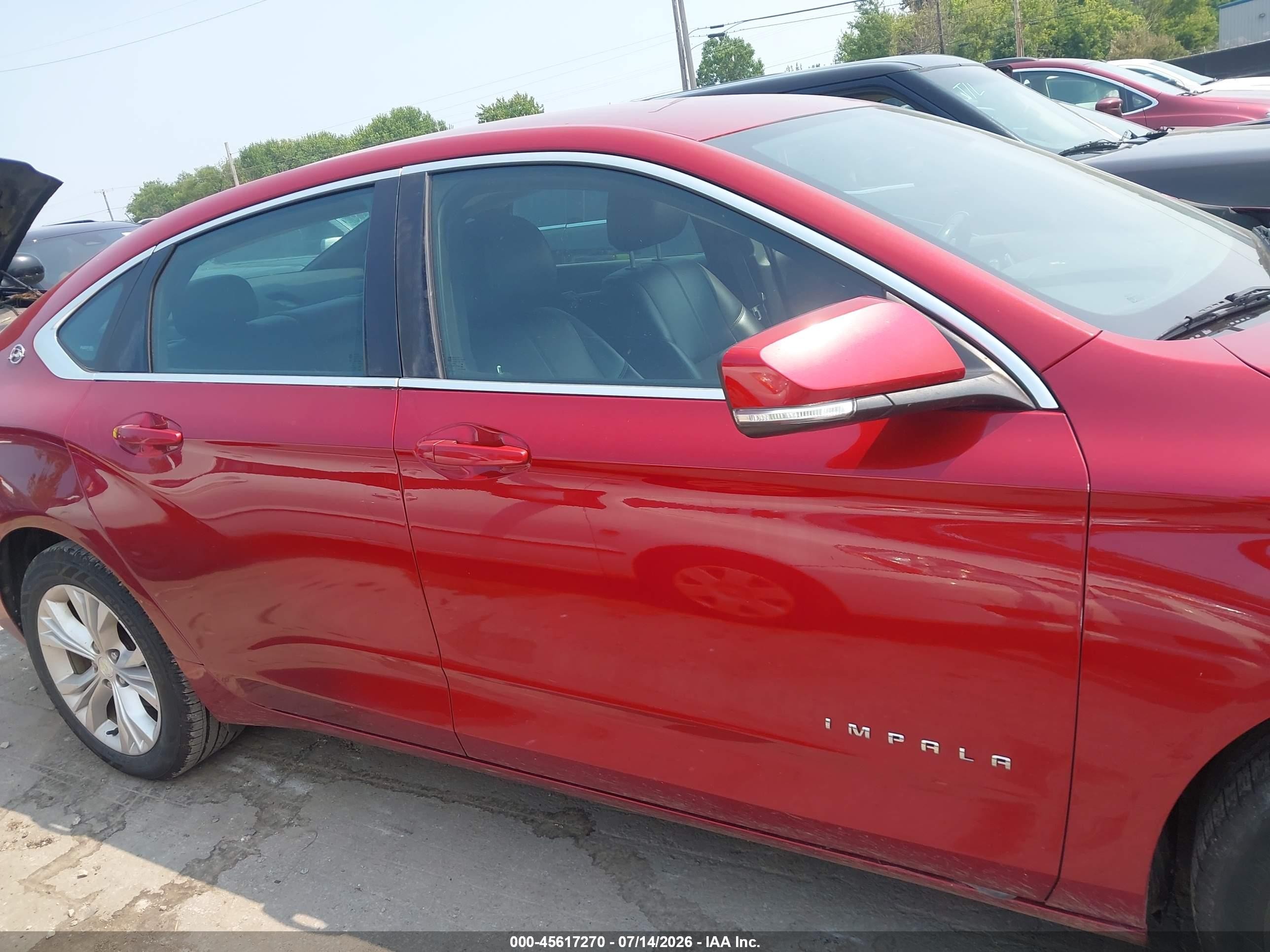 2014 Chevrolet Impala 2lt Red vin: 2G1125S30E9112516