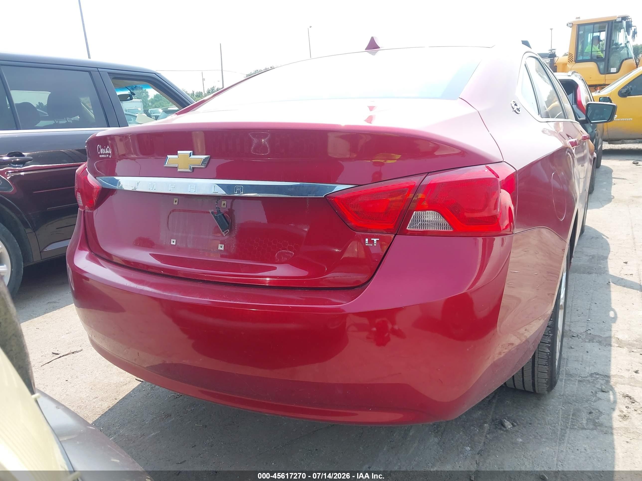 2014 Chevrolet Impala 2lt Red vin: 2G1125S30E9112516