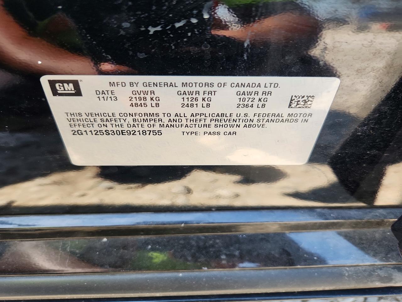 2014 Chevrolet Impala Lt Black vin: 2G1125S30E9218755