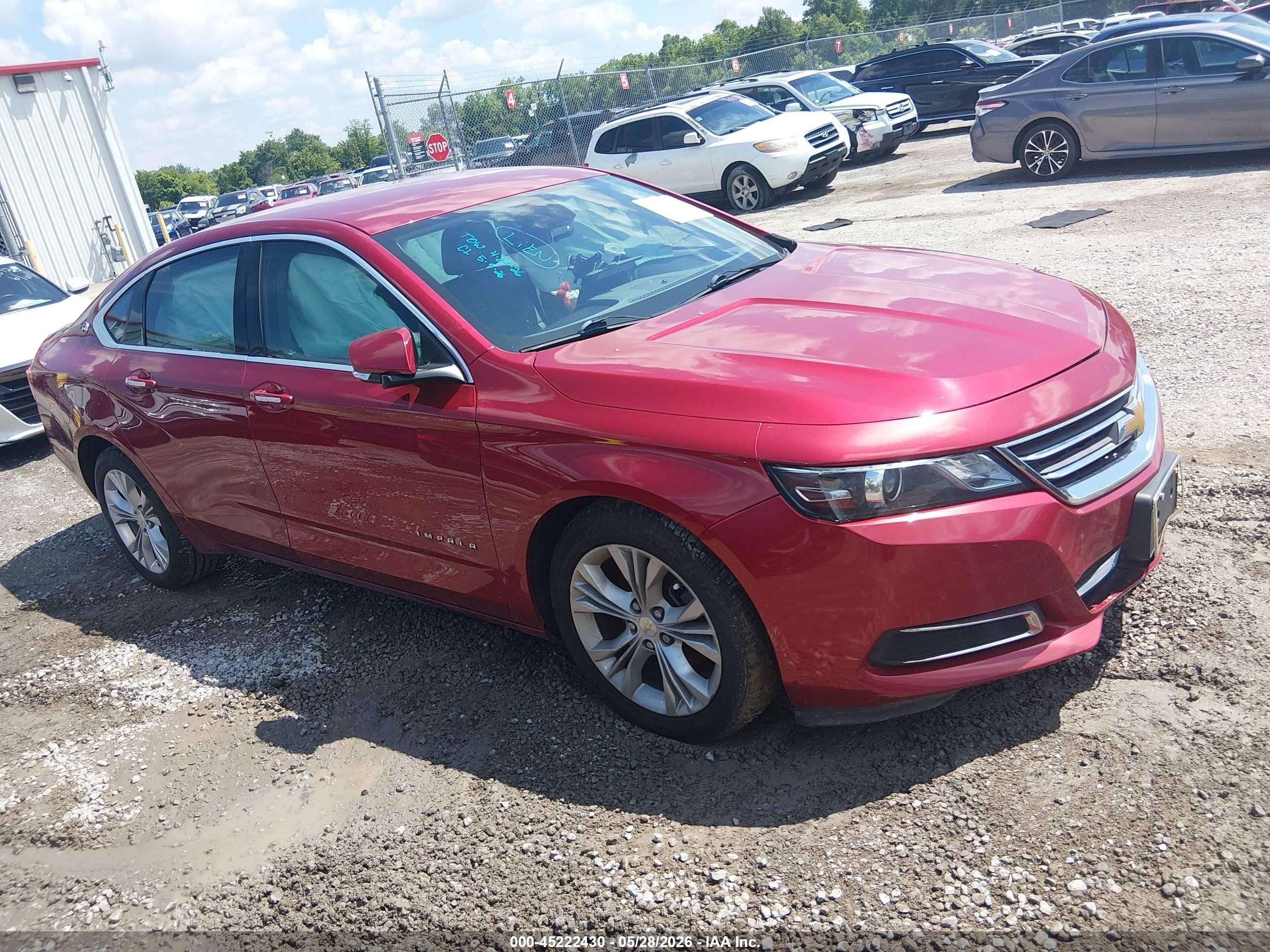 2015 Chevrolet Impala 2lt Красный vin: 2G1125S30F9211869