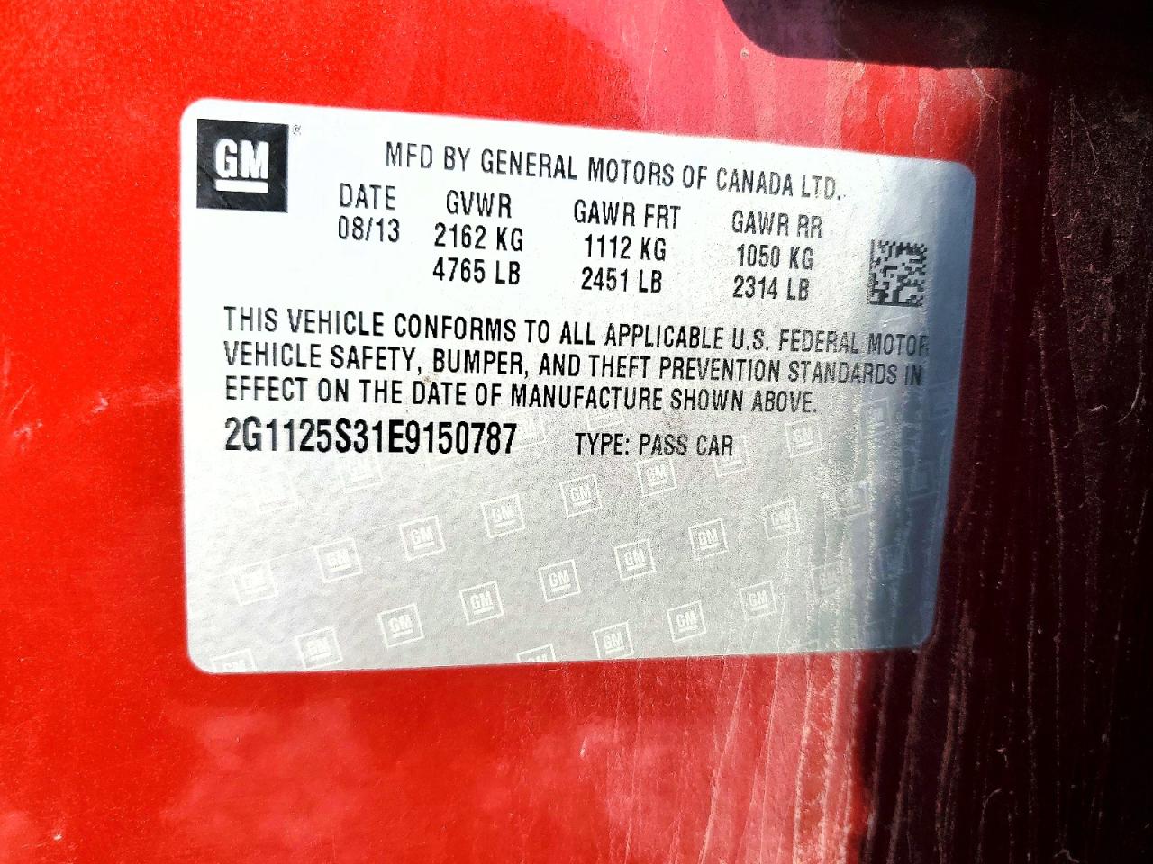 2014 Chevrolet Impala Lt Red vin: 2G1125S31E9150787