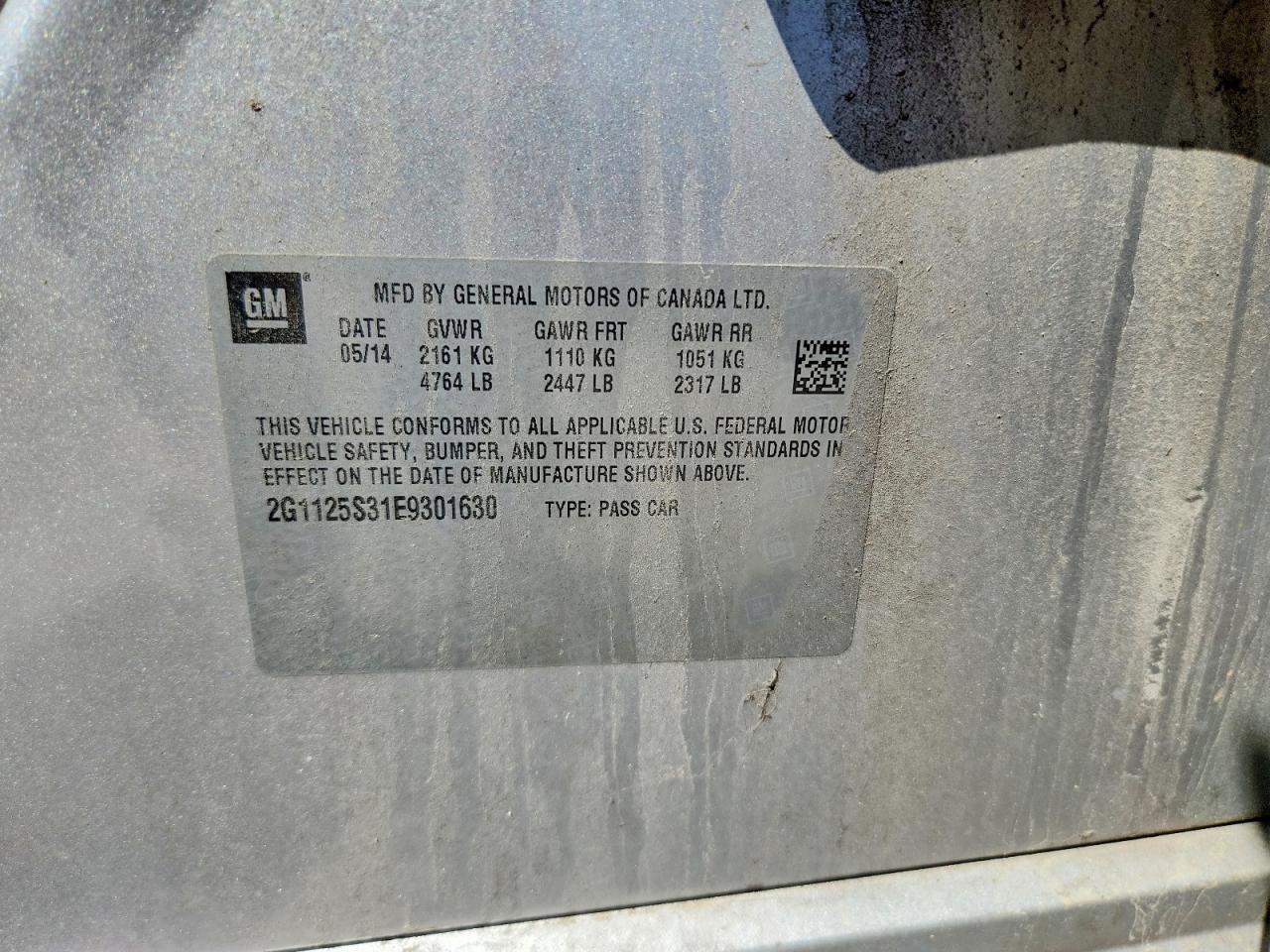 2014 Chevrolet Impala Lt Серебряный vin: 2G1125S31E9301630