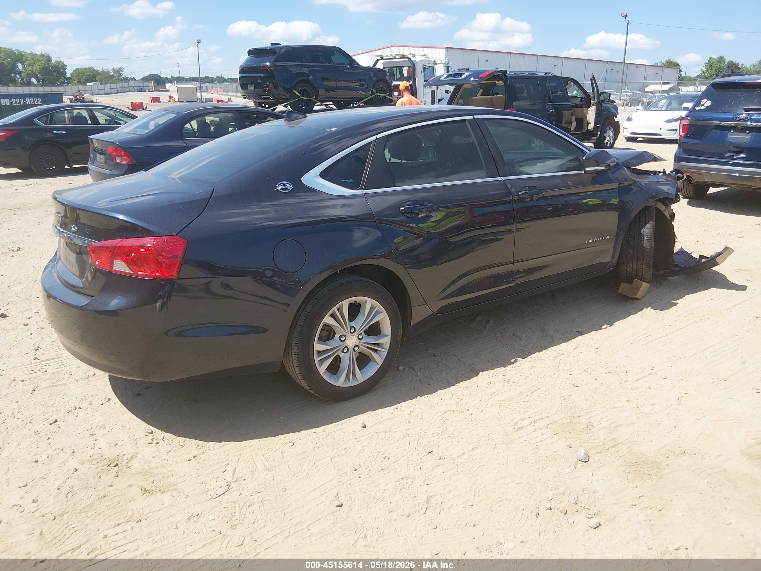 2014 Chevrolet Impala 2lt Blue vin: 2G1125S32E9195544