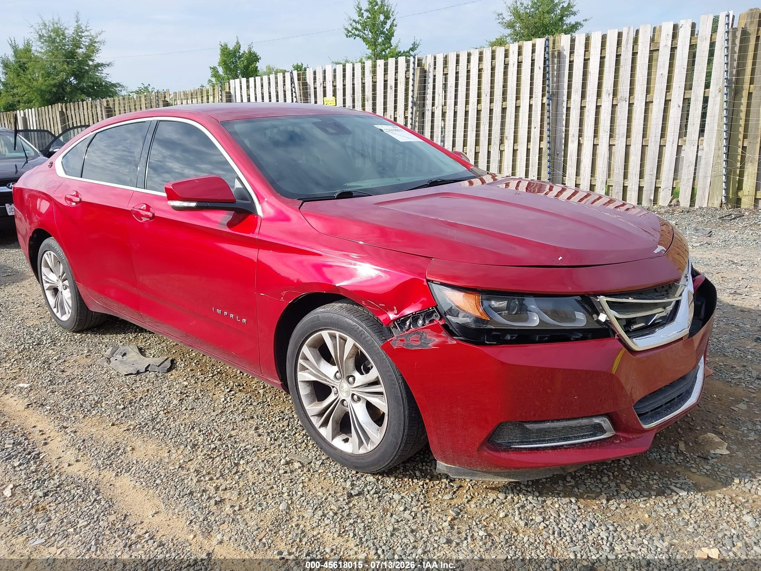 2015 Chevrolet Impala 2lt Красный vin: 2G1125S32F9145311