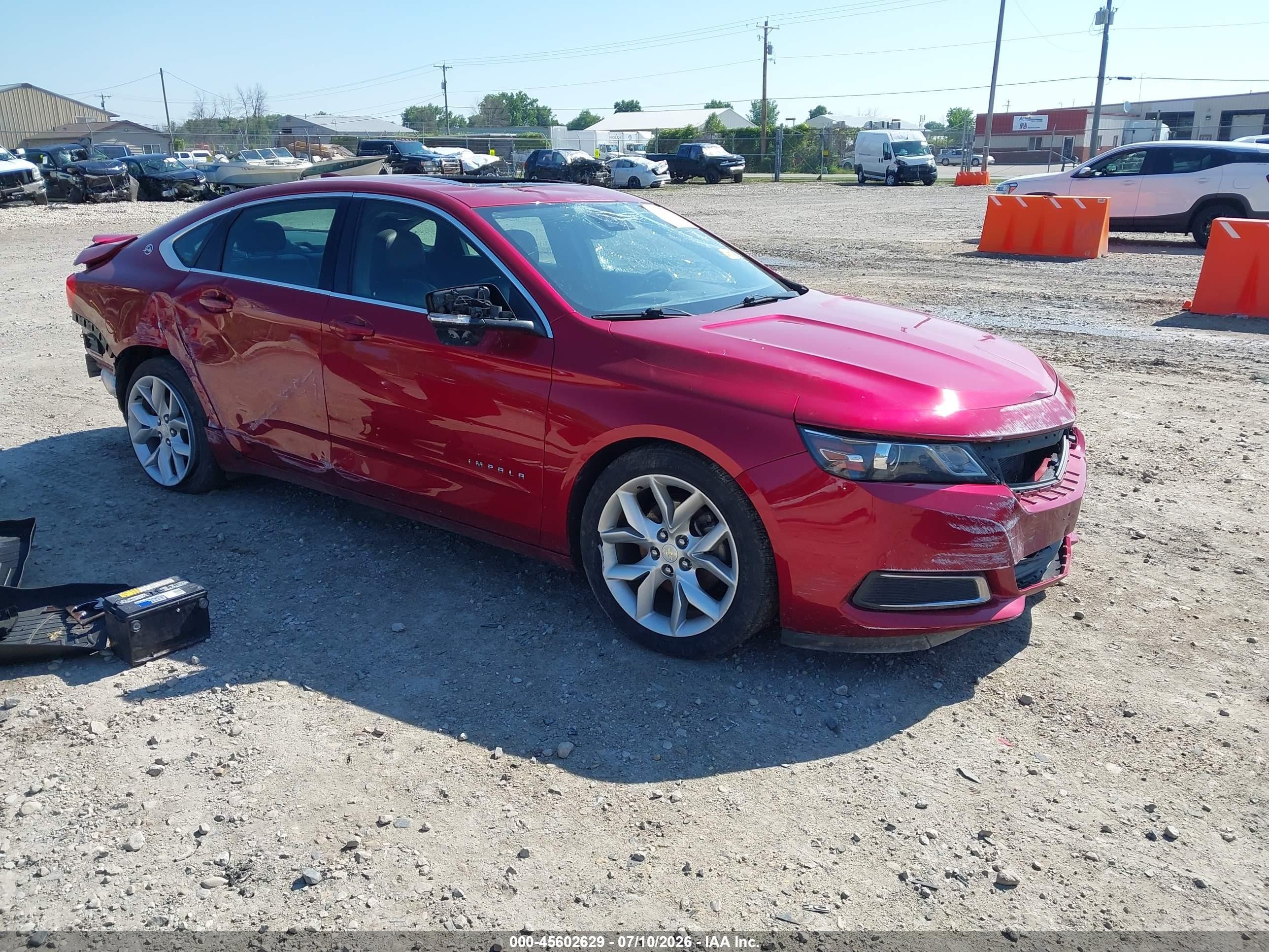 2015 Chevrolet Impala 2lt Red vin: 2G1125S32F9286797