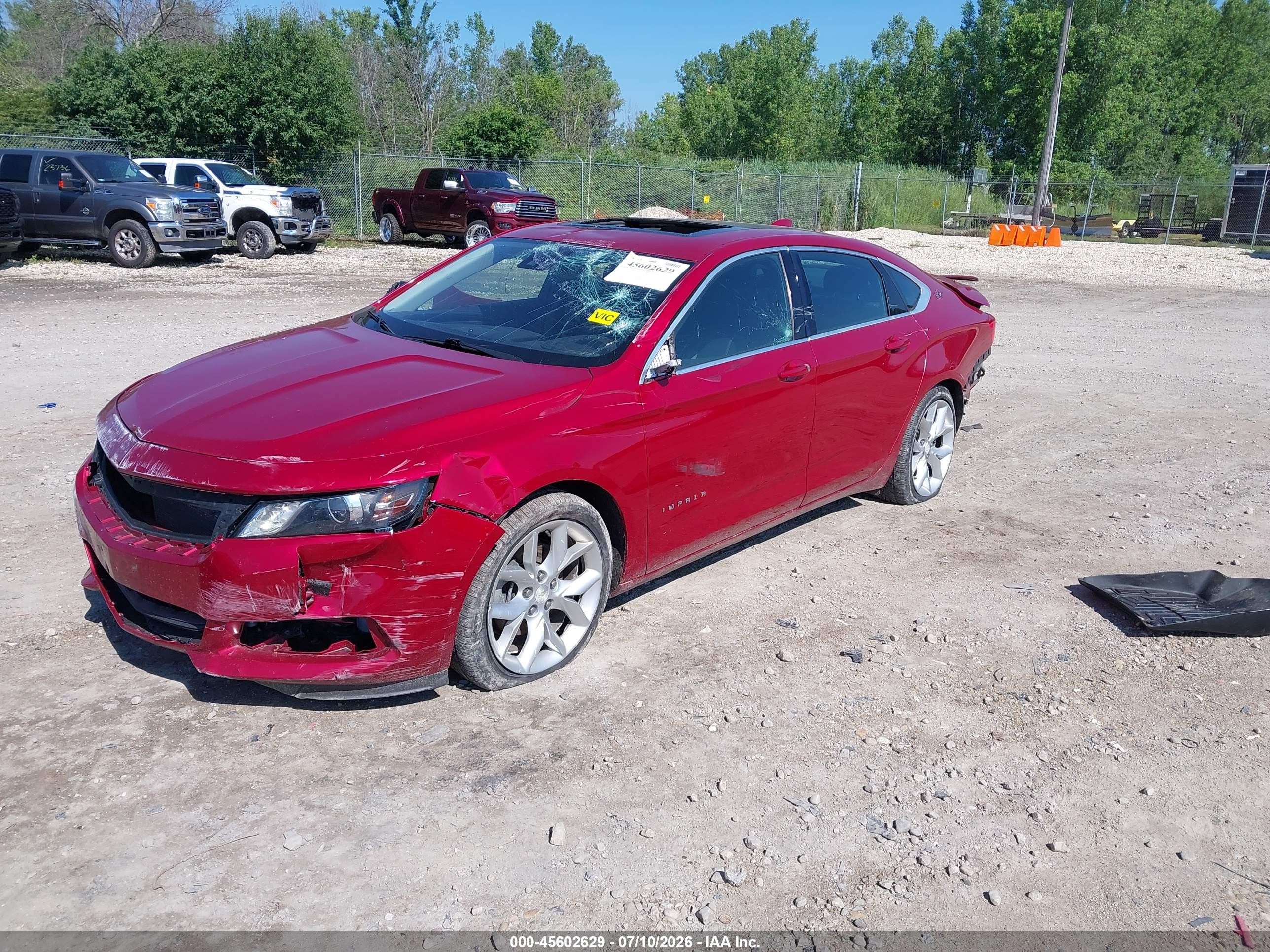 2015 Chevrolet Impala 2lt Red vin: 2G1125S32F9286797