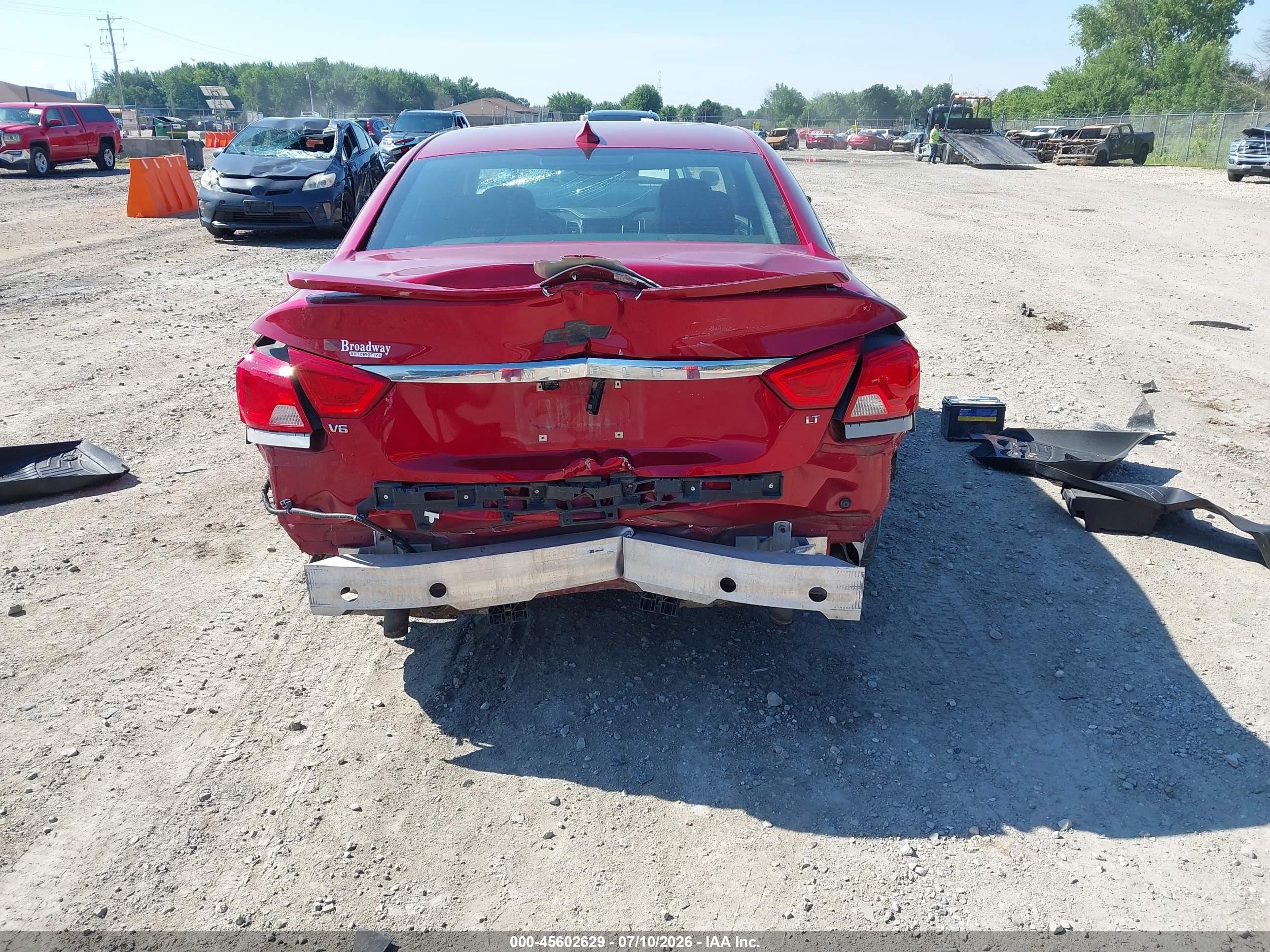2015 Chevrolet Impala 2lt Red vin: 2G1125S32F9286797