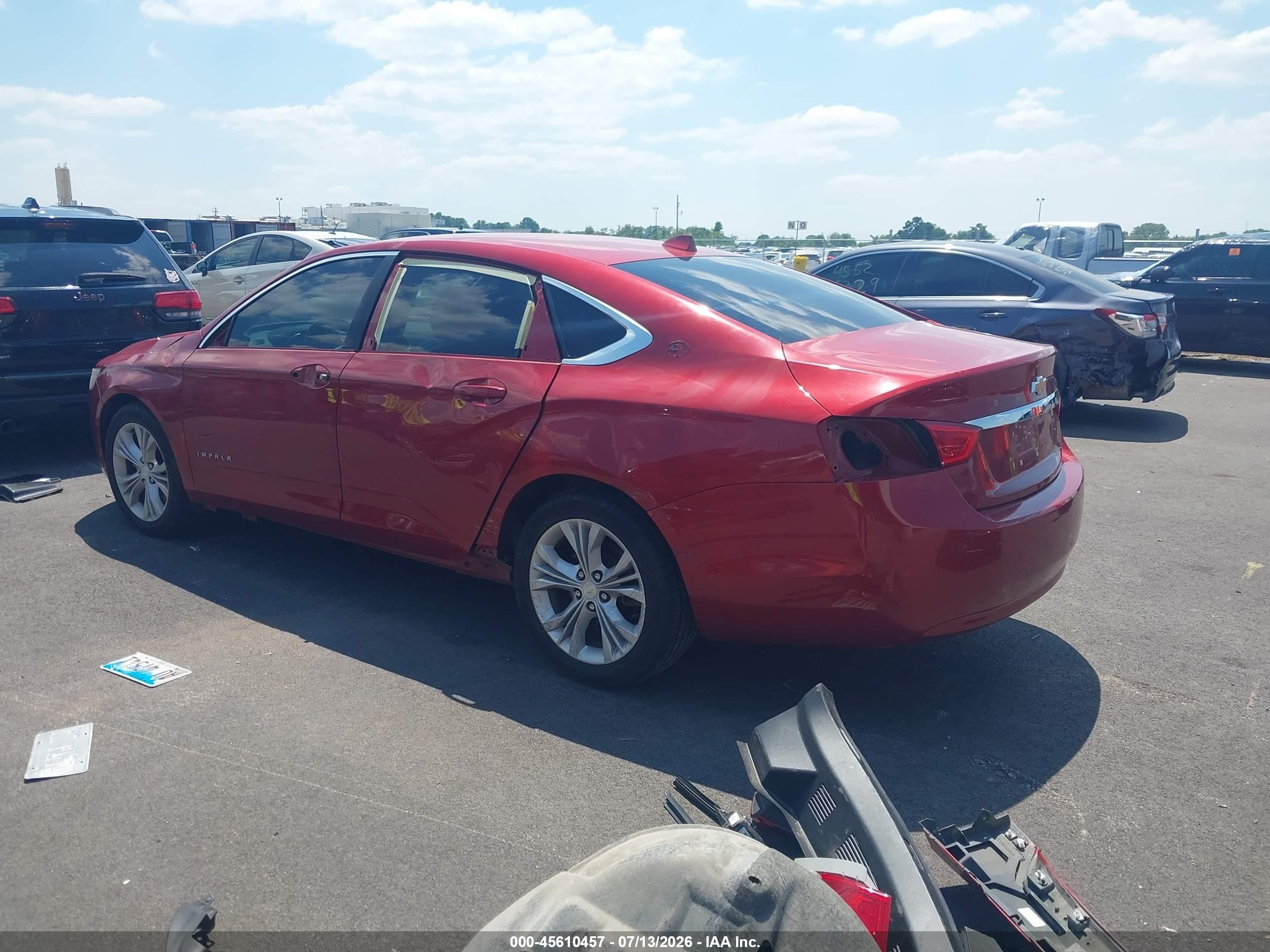 2014 Chevrolet Impala 2lt Red vin: 2G1125S33E9187663