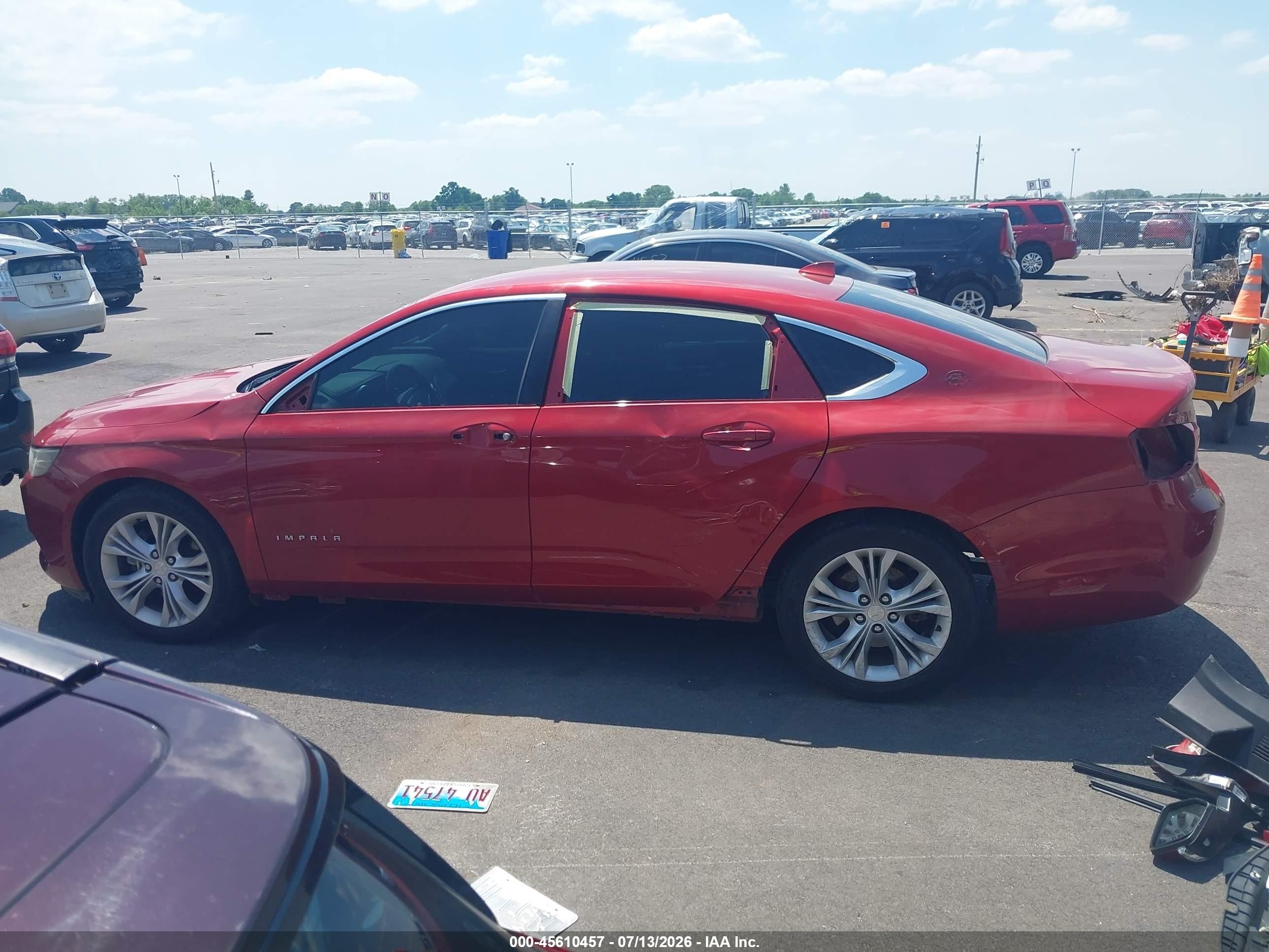 2014 Chevrolet Impala 2lt Red vin: 2G1125S33E9187663