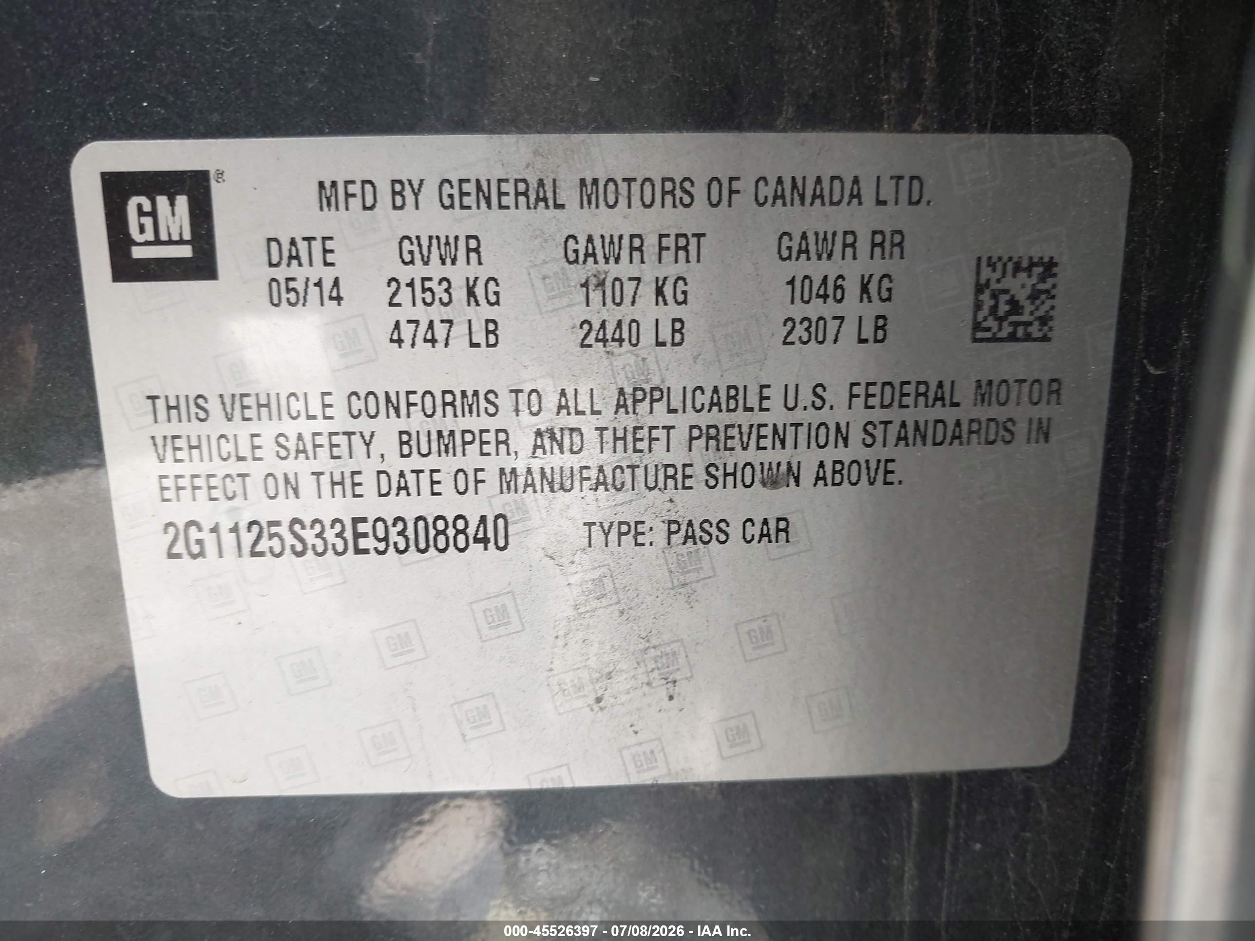 2014 Chevrolet Impala 2lt Black vin: 2G1125S33E9308840