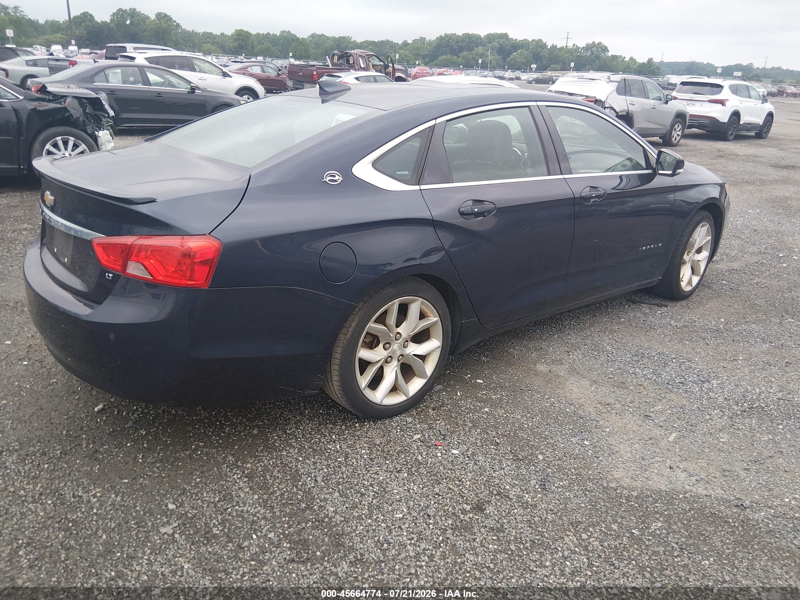 2015 Chevrolet Impala 2lt Blue vin: 2G1125S33F9250827