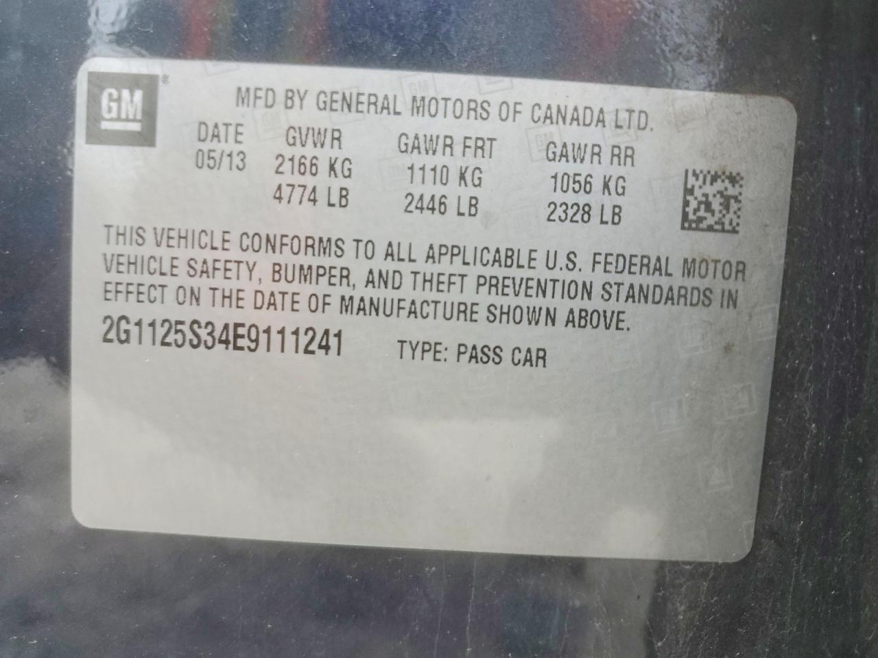 2014 Chevrolet Impala Lt Синий vin: 2G1125S34E9111241