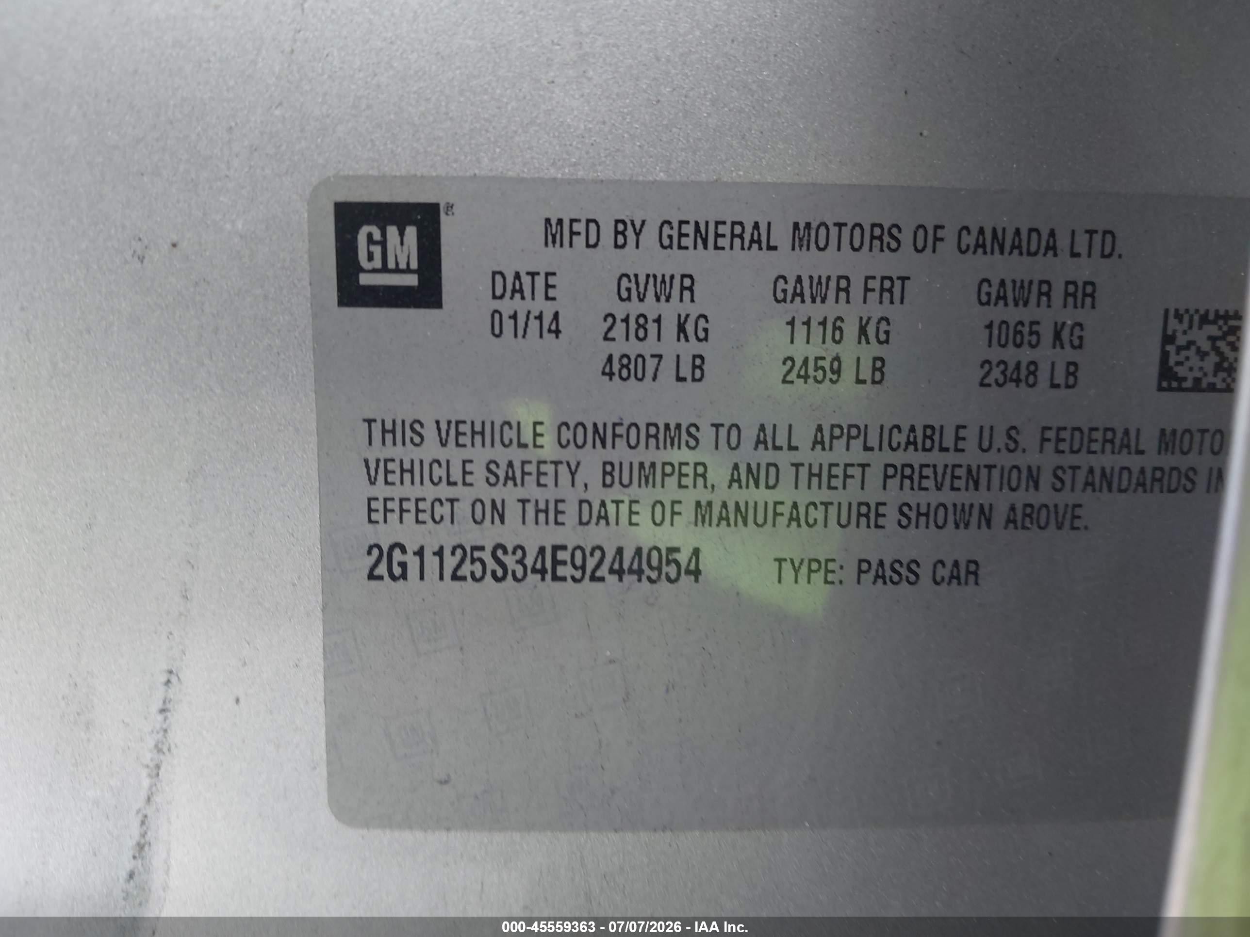 2014 Chevrolet Impala 2lt Silver vin: 2G1125S34E9244954