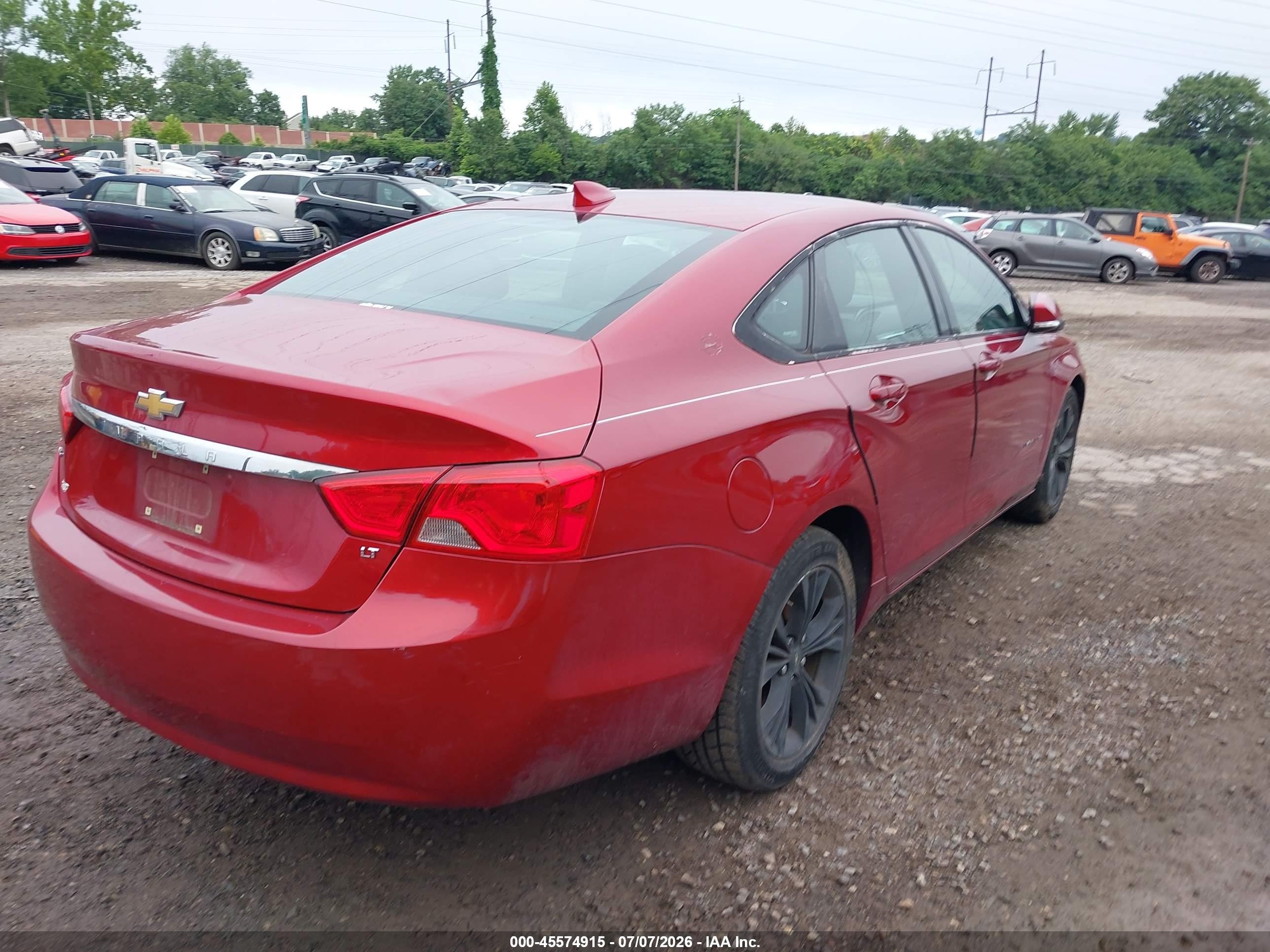 2015 Chevrolet Impala 2lt Red vin: 2G1125S34F9135055