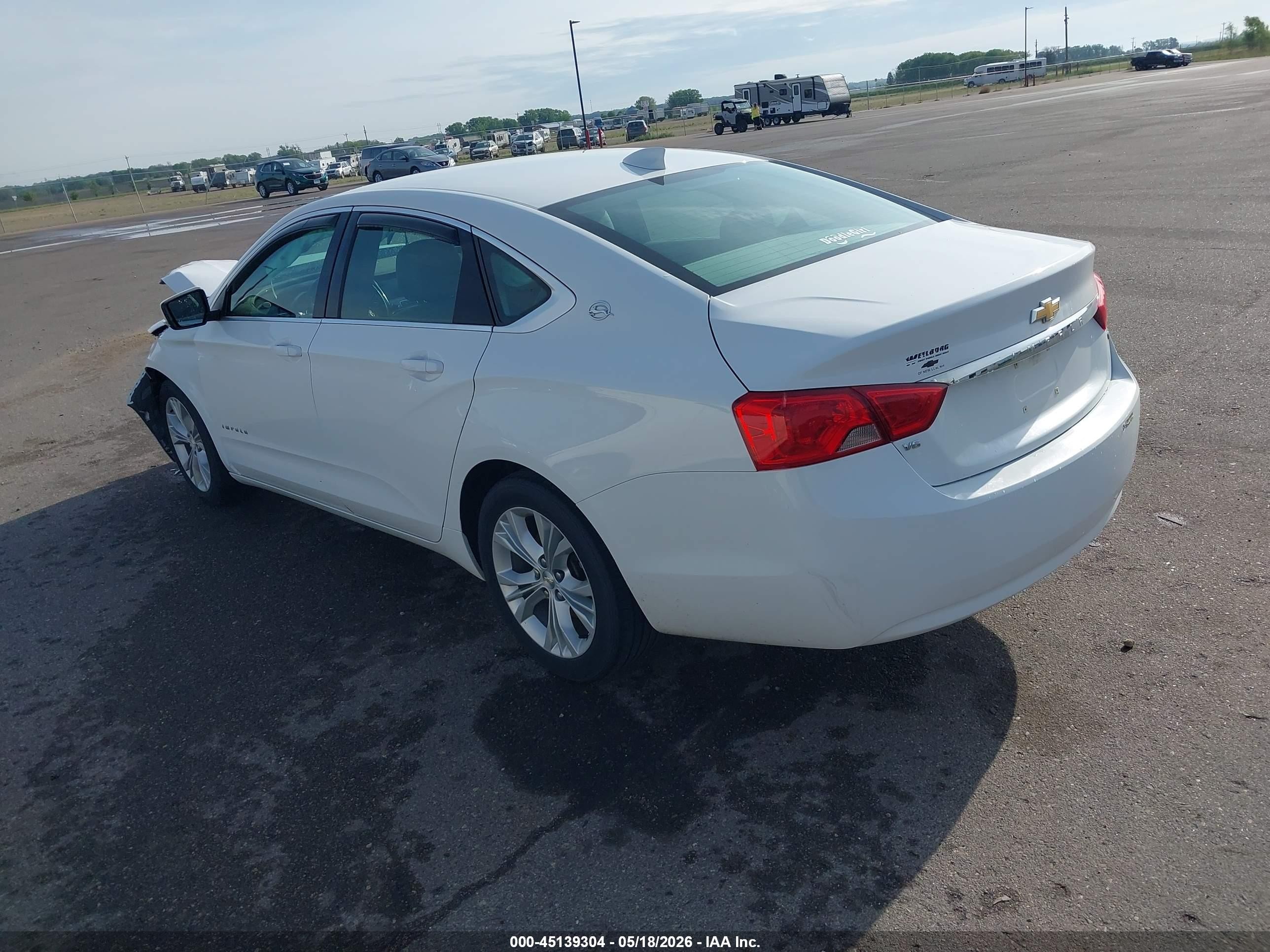 2015 Chevrolet Impala 2lt White vin: 2G1125S34F9202236