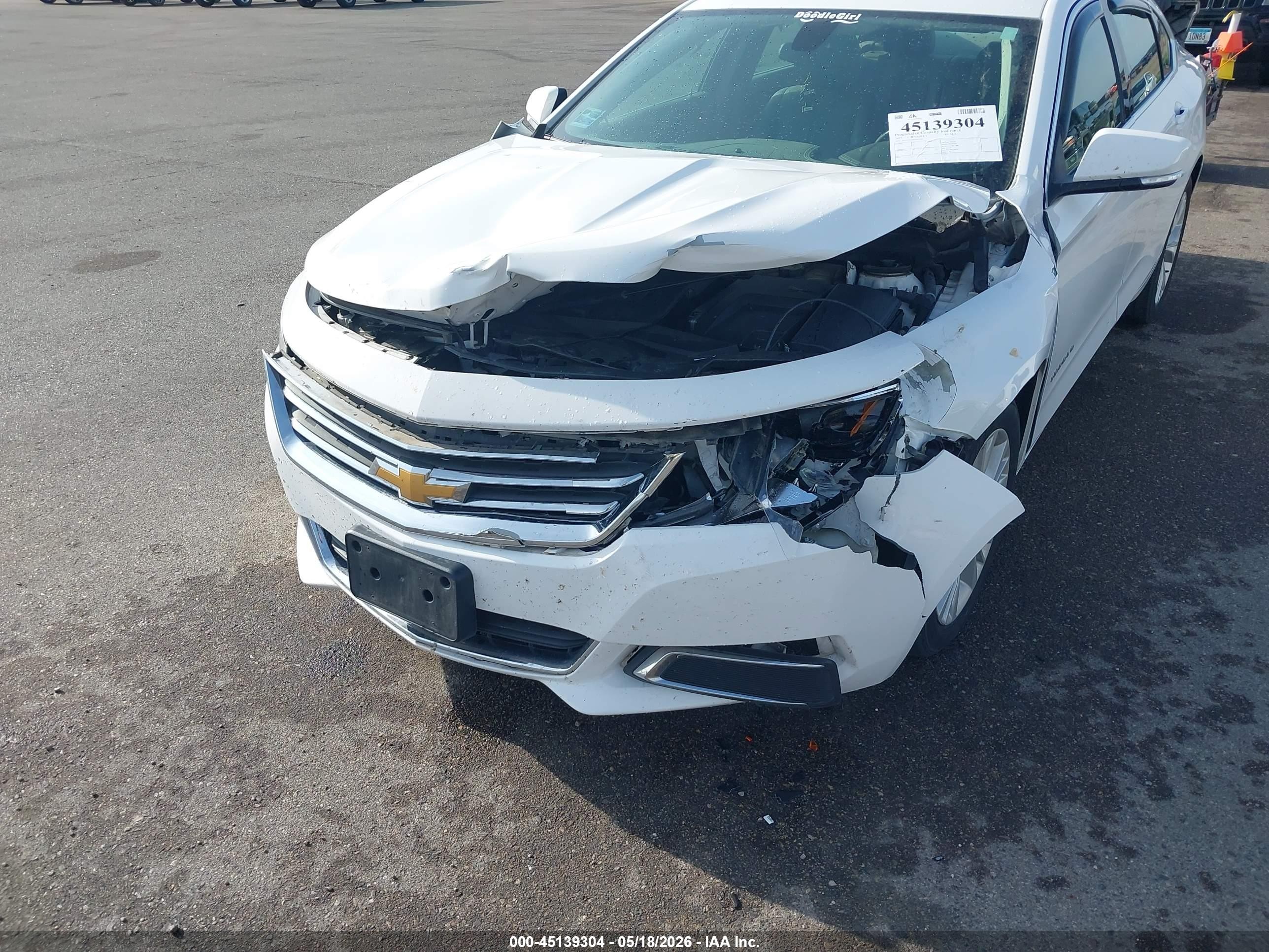 2015 Chevrolet Impala 2lt White vin: 2G1125S34F9202236