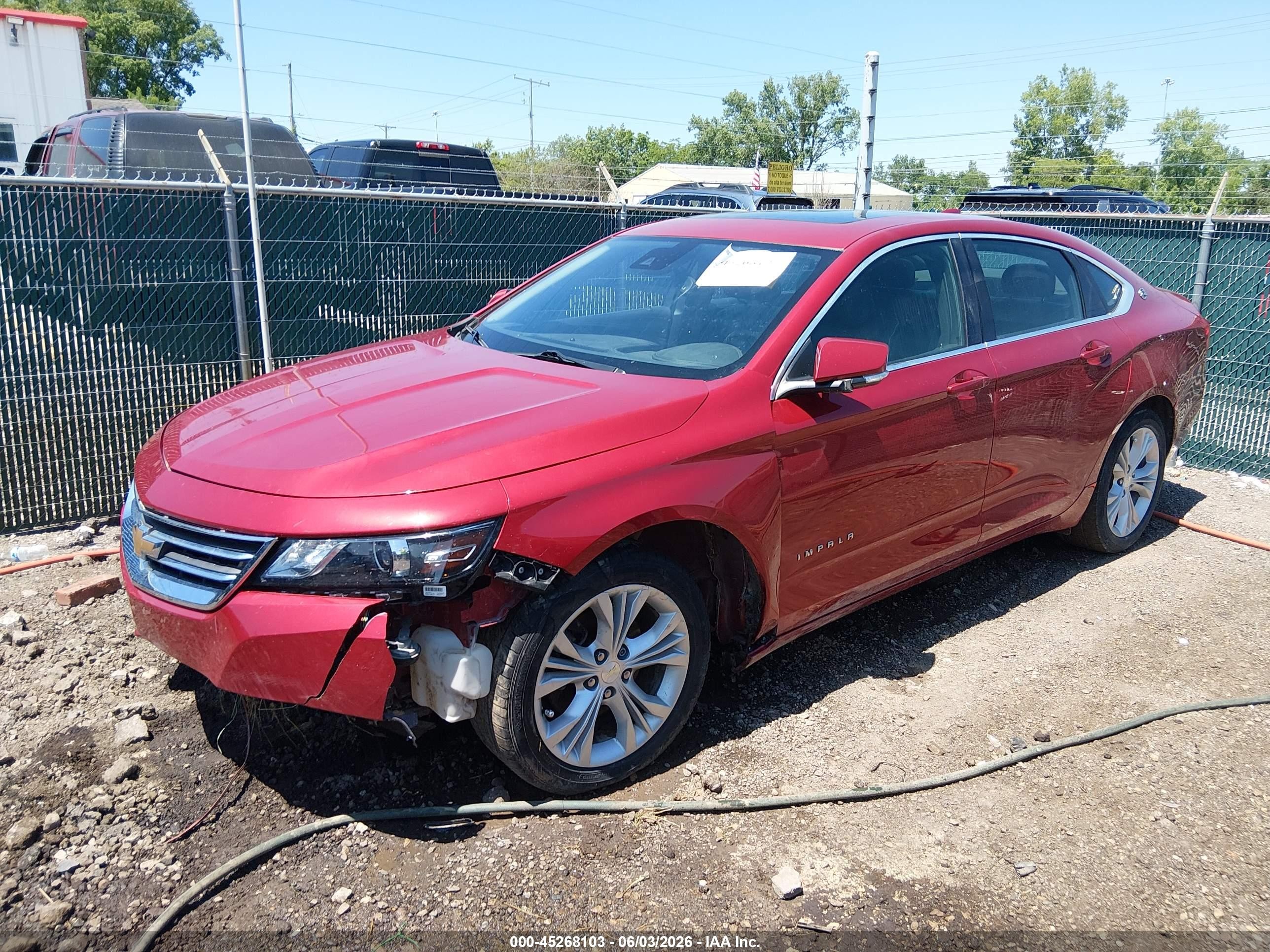 2015 Chevrolet Impala 2lt Red vin: 2G1125S37F9266190