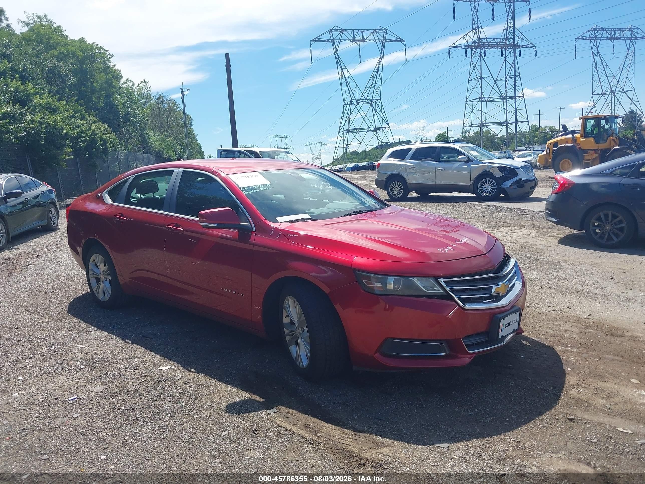 2014 Chevrolet Impala 2lt Red vin: 2G1125S38E9103983