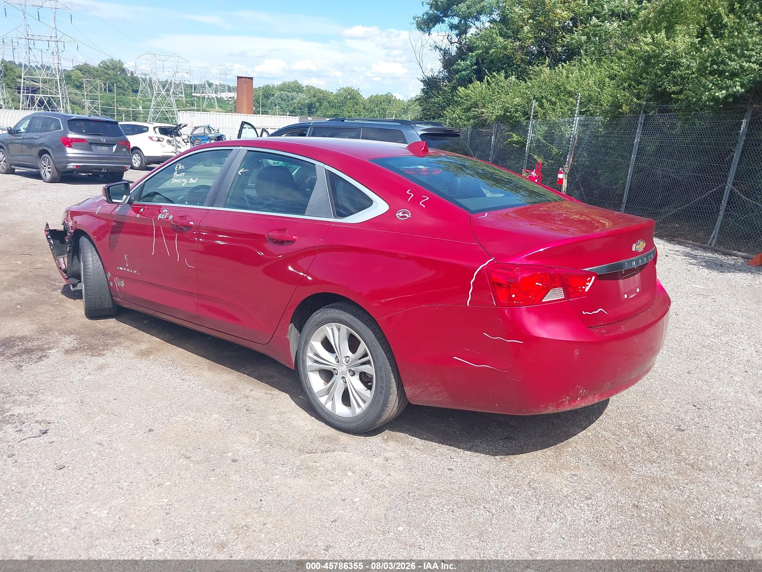 2014 Chevrolet Impala 2lt Red vin: 2G1125S38E9103983