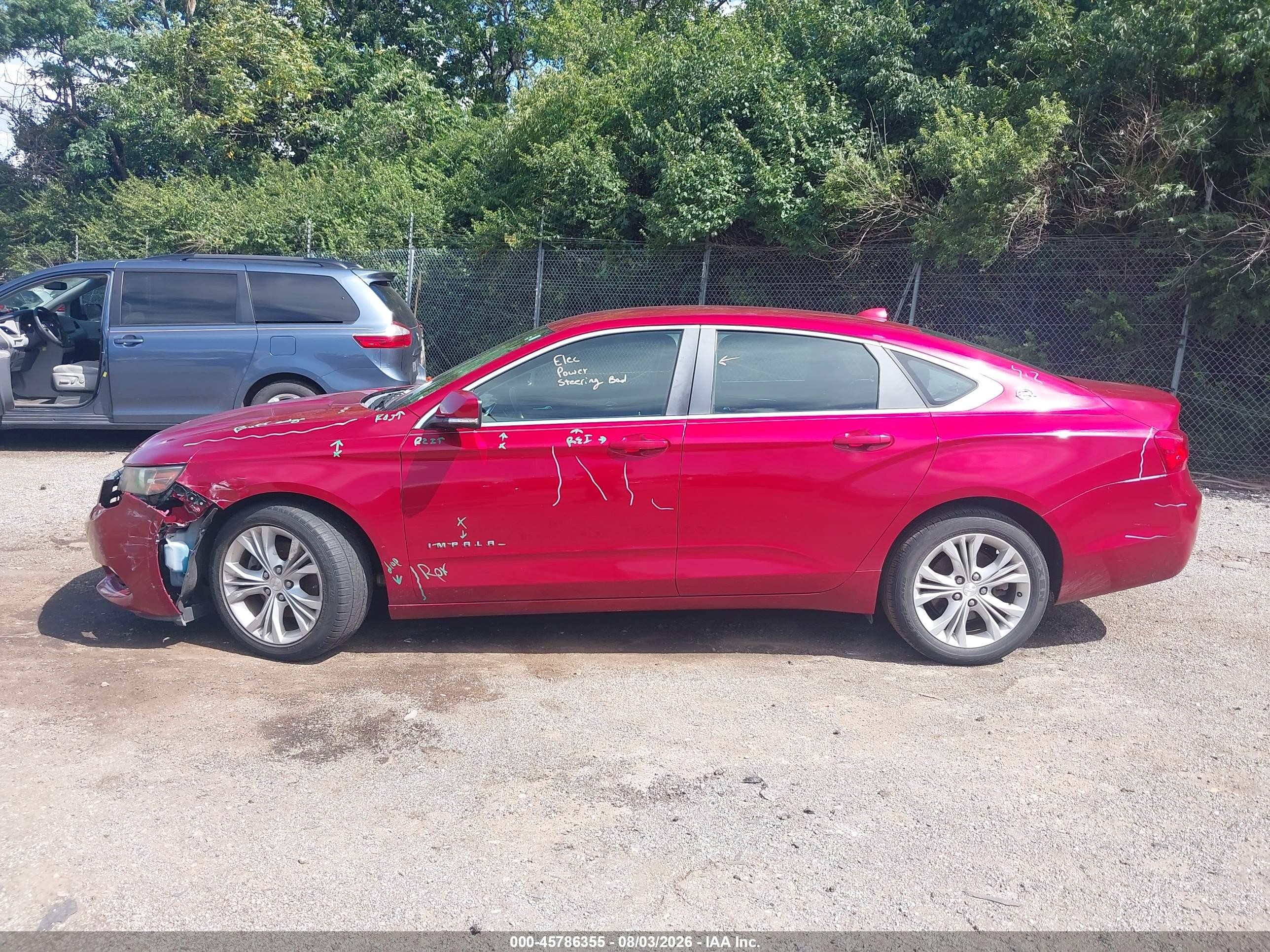 2014 Chevrolet Impala 2lt Red vin: 2G1125S38E9103983