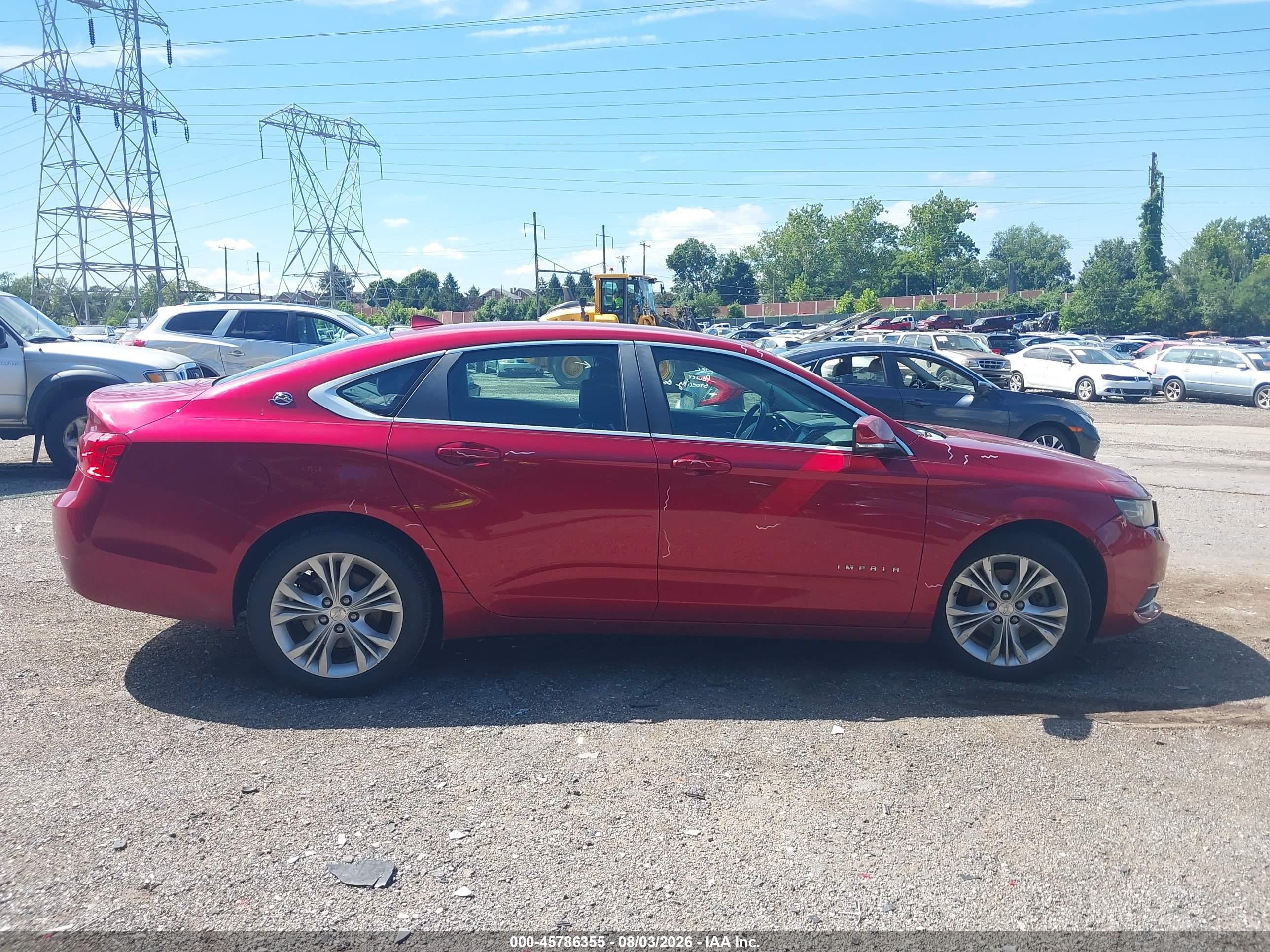 2014 Chevrolet Impala 2lt Red vin: 2G1125S38E9103983