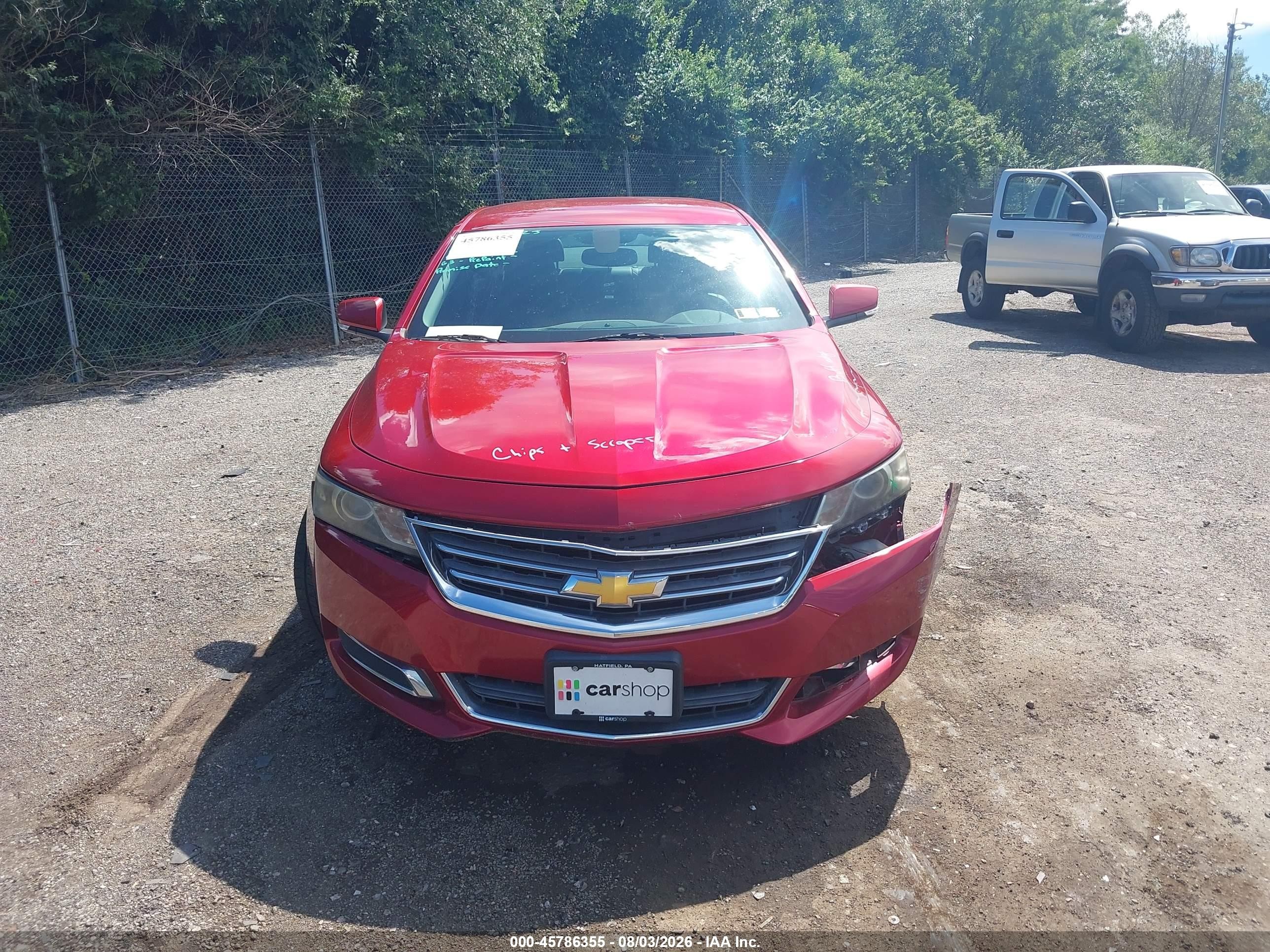 2014 Chevrolet Impala 2lt Red vin: 2G1125S38E9103983
