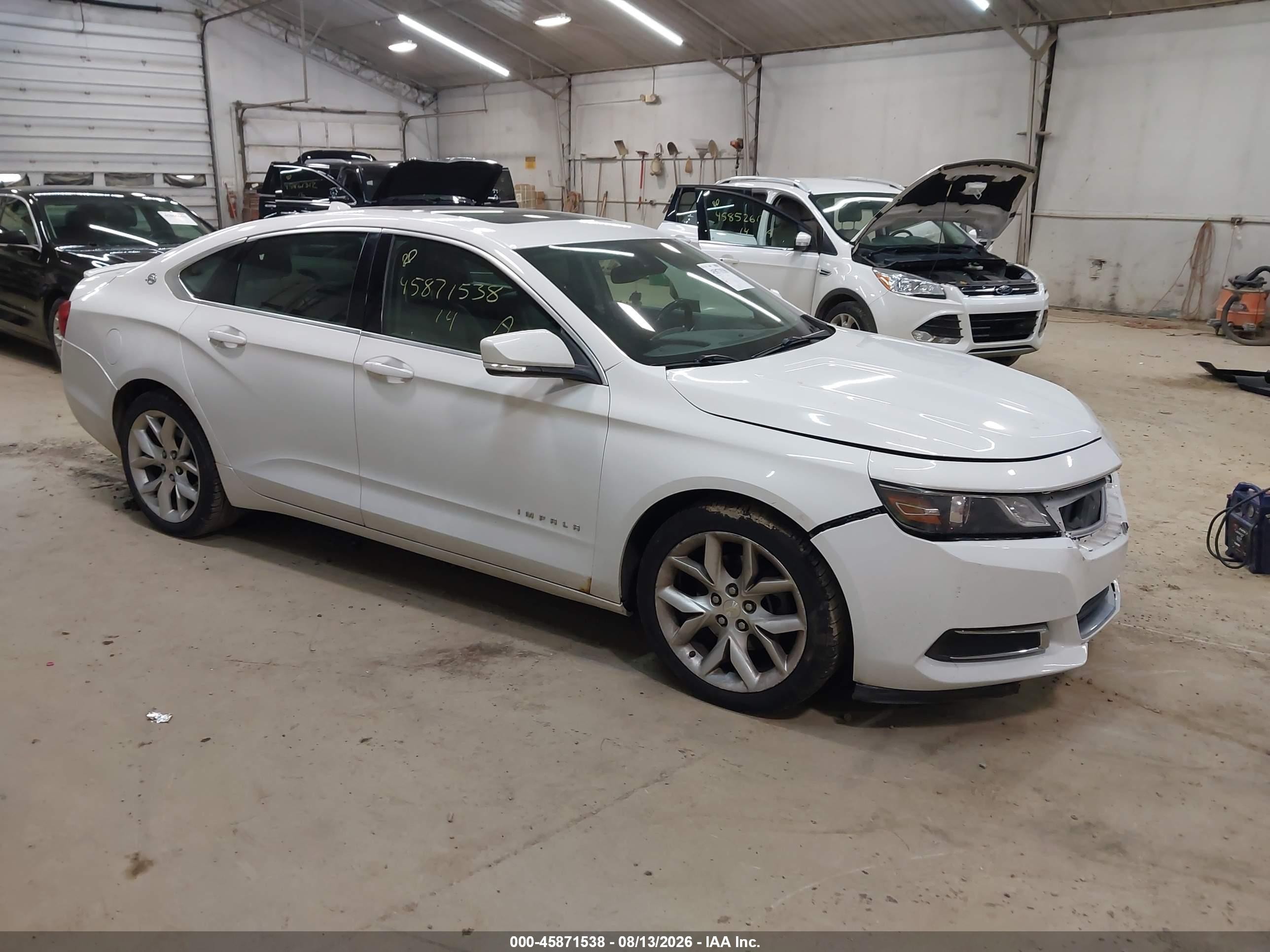 2014 Chevrolet Impala 2lt White vin: 2G1125S38E9168591