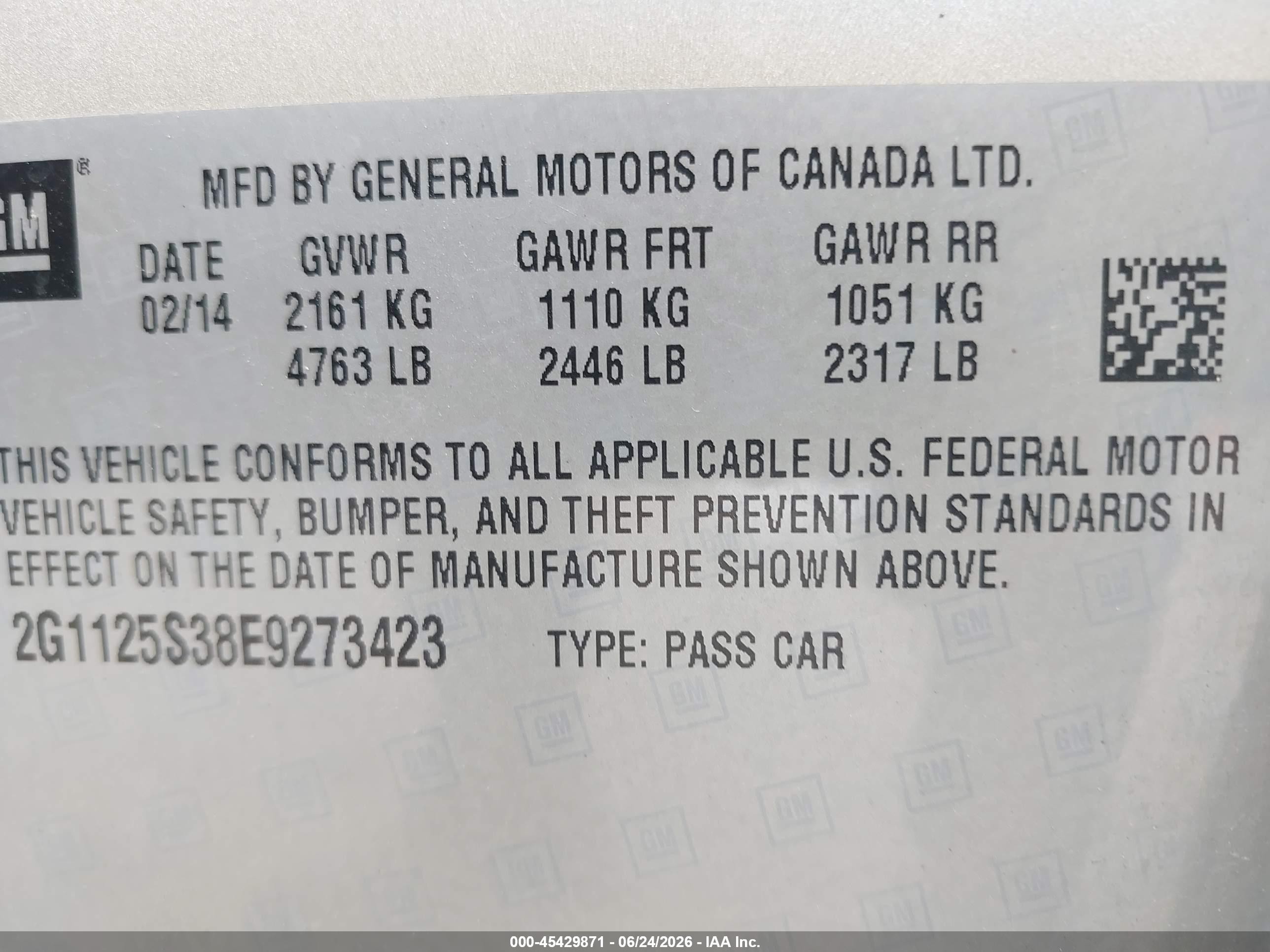 2014 Chevrolet Impala 2lt Gold vin: 2G1125S38E9273423