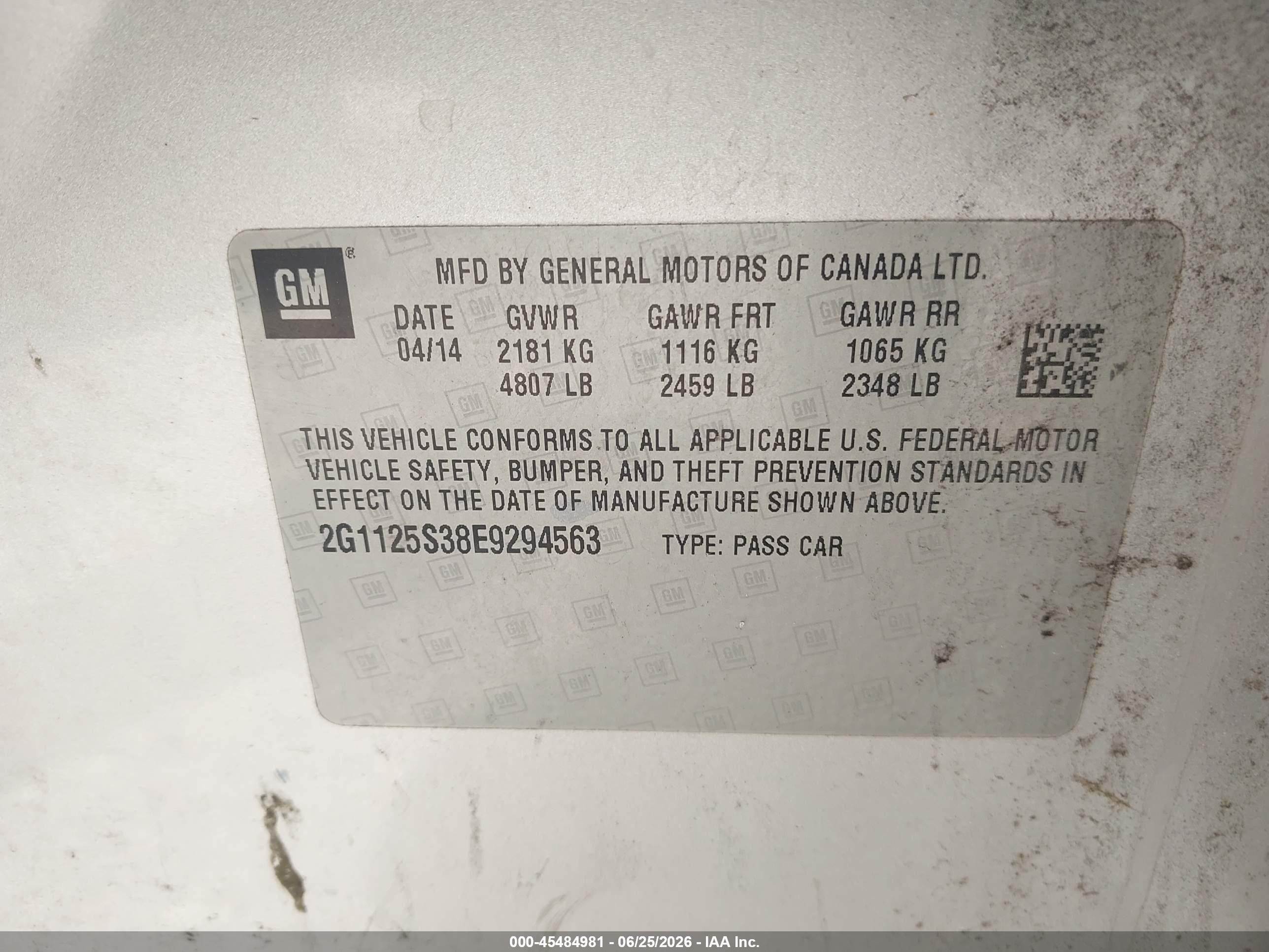 2014 Chevrolet Impala 2lt Silver vin: 2G1125S38E9294563