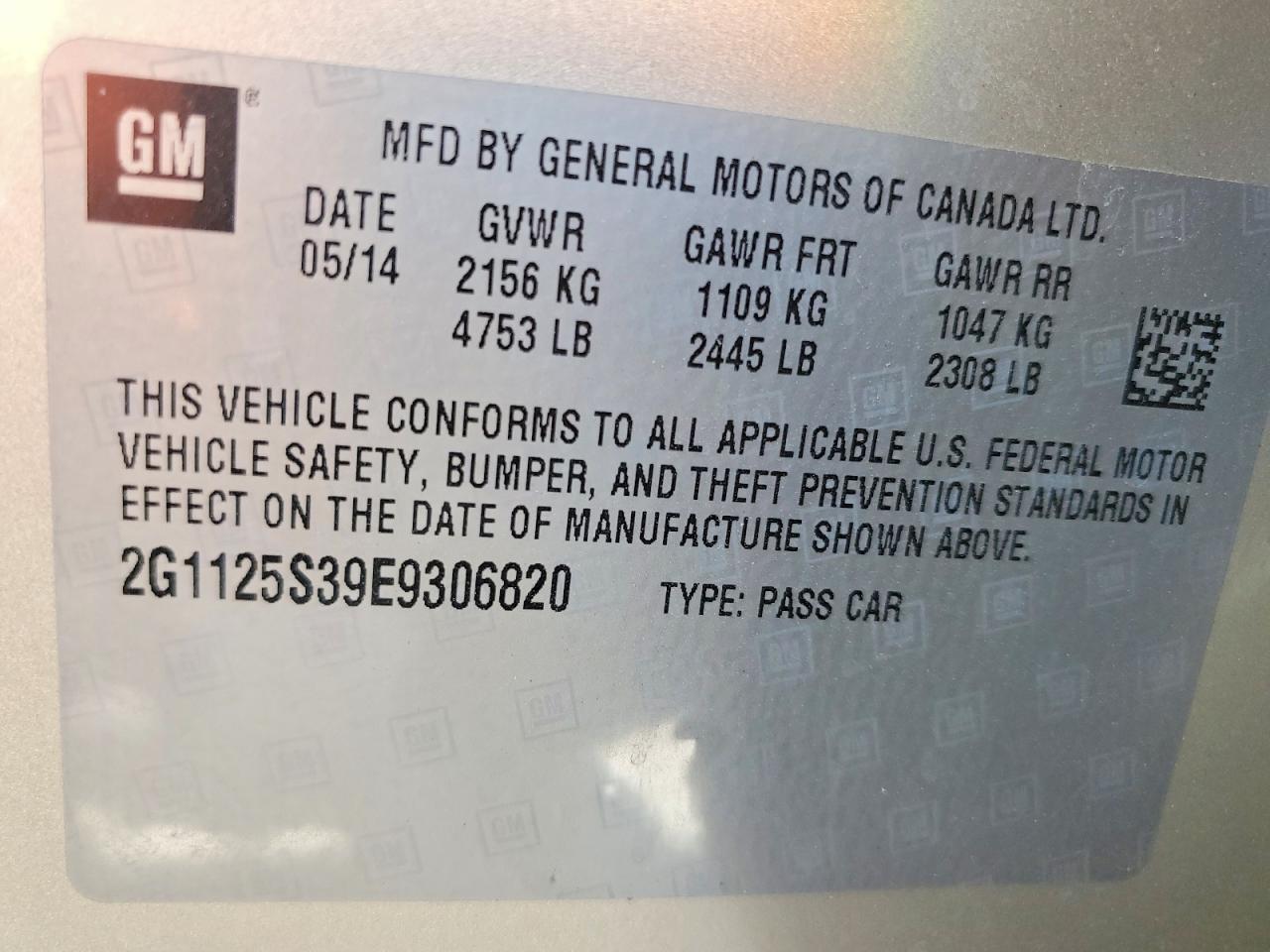 2014 Chevrolet Impala Lt Tan vin: 2G1125S39E9306820