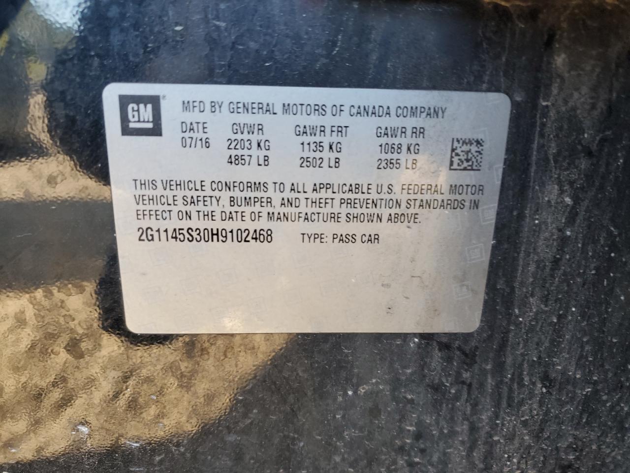 2017 Chevrolet Impala Premier Black vin: 2G1145S30H9102468