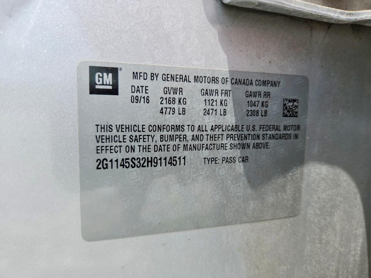 2017 Chevrolet Impala Premier Silver vin: 2G1145S32H9114511