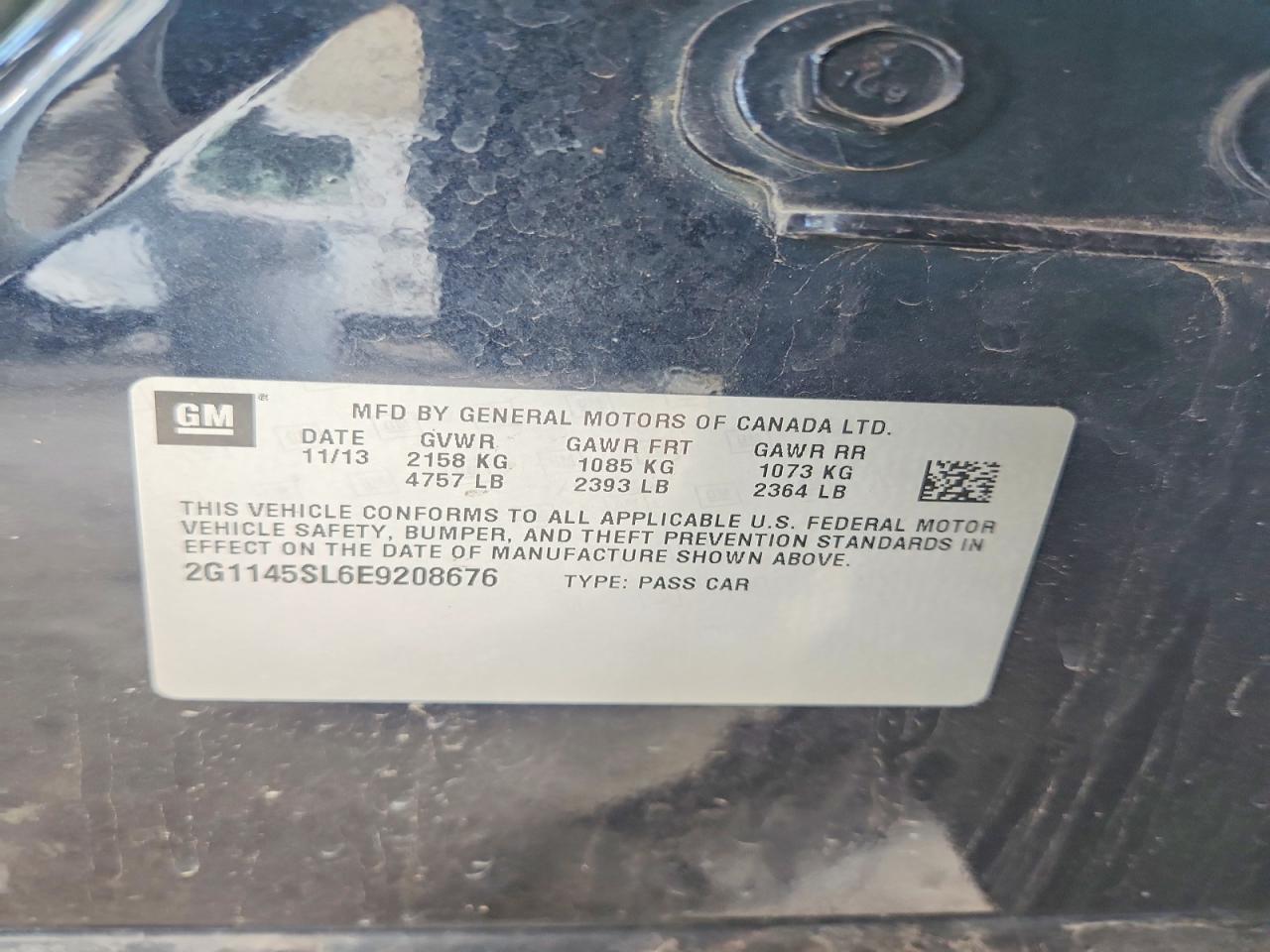 2014 Chevrolet Impala Ltz Black vin: 2G1145SL6E9208676