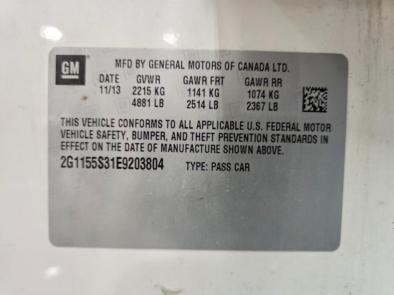 2014 Chevrolet Impala Ltz Beige vin: 2G1155S31E9203804